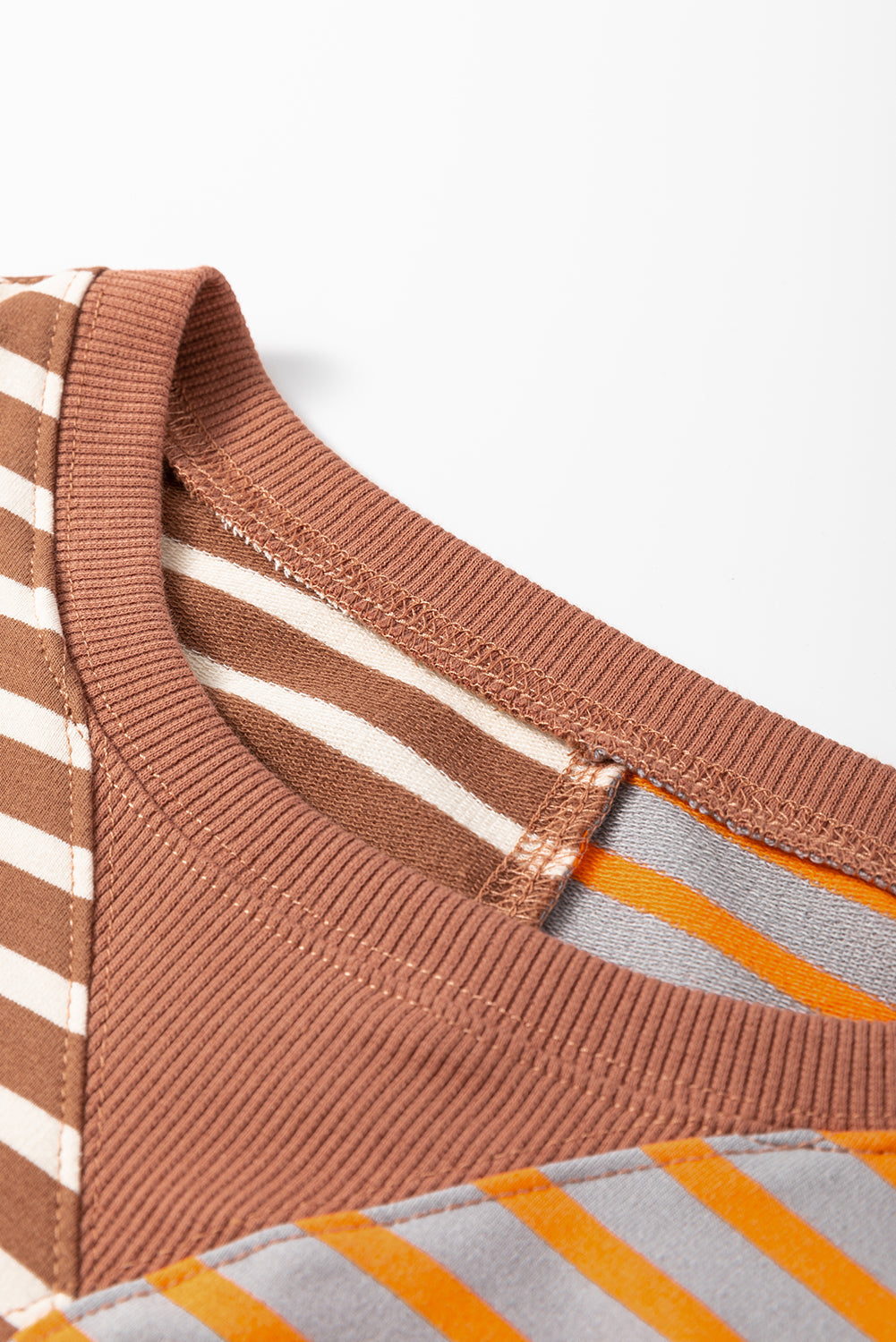 Stripe Colorblock Drop Shoulder Oversized Sweatshirt