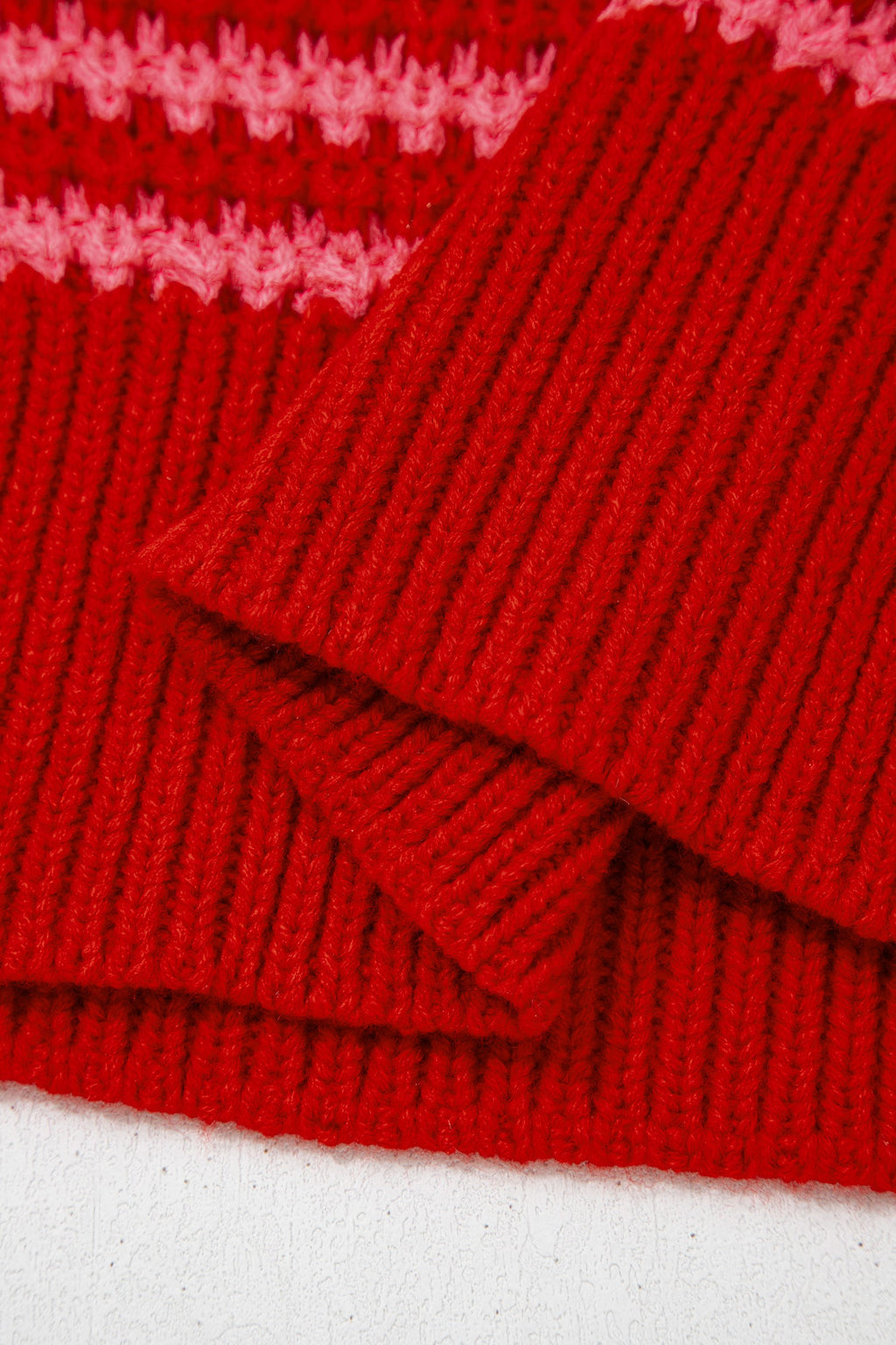 Stripe Draped 3/4 Sleeve Slouchy Sweater