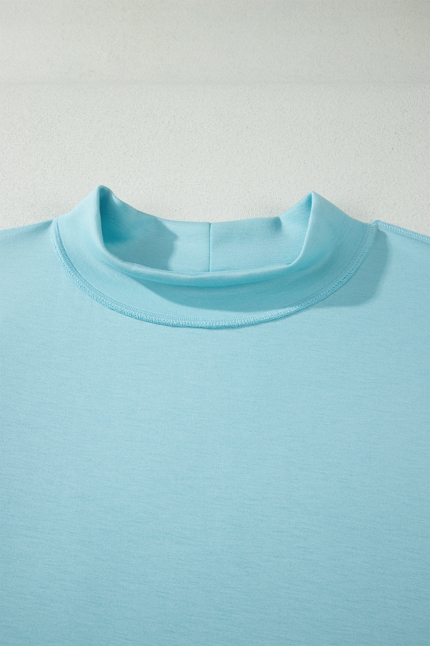 Solid Mock Neck Short Sleeve Top & Short Set