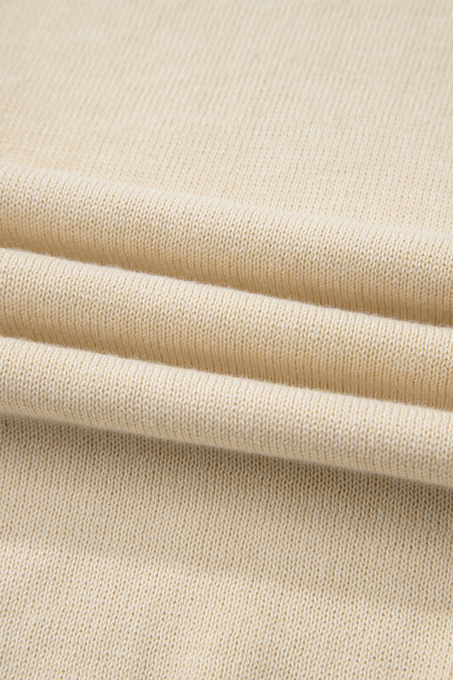 Solid Button-Front Rolled Hem Sweater Top