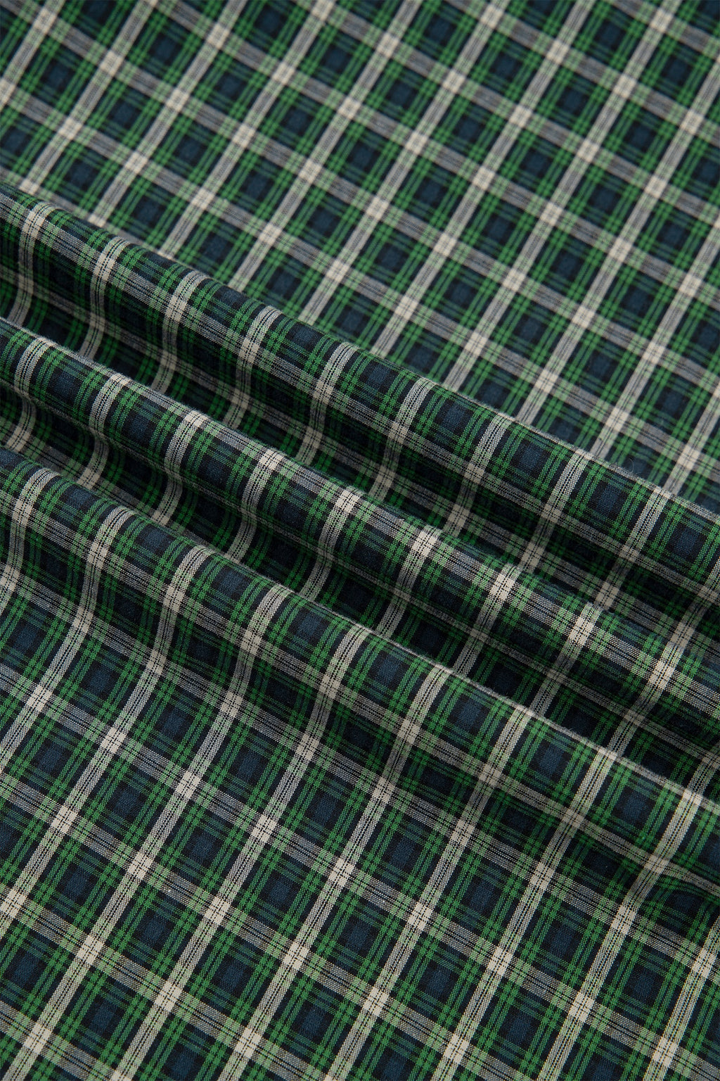 Plaid Shirred High Waist Square Neck Ruffle Hem Dress