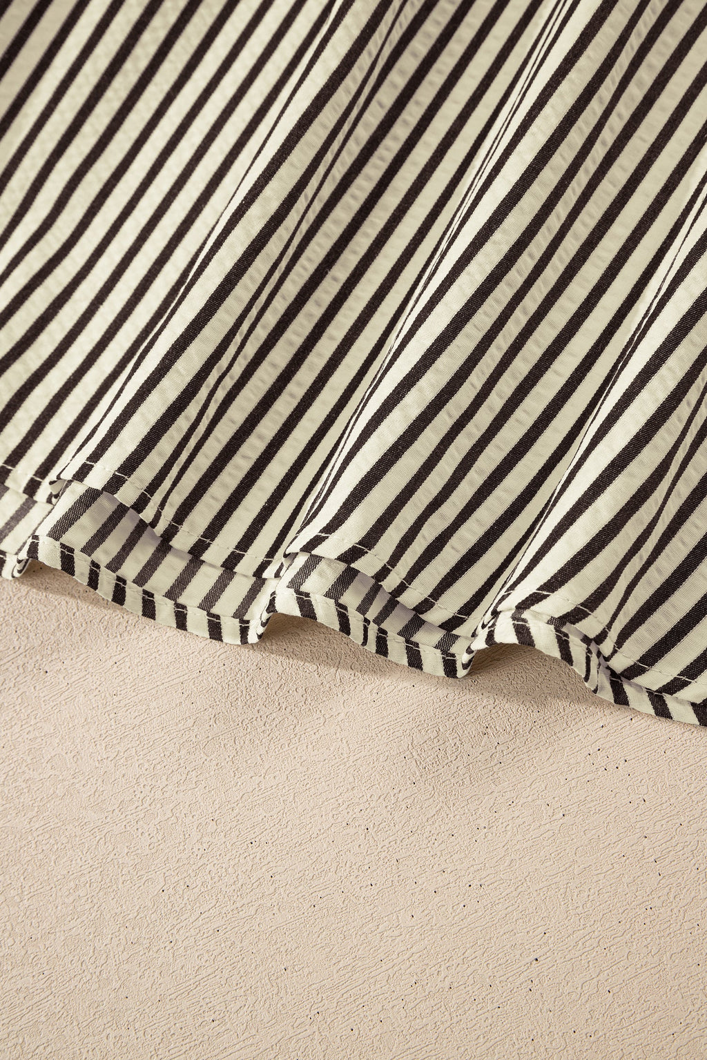 Stripe V-Neck Zip Front Midi Dress