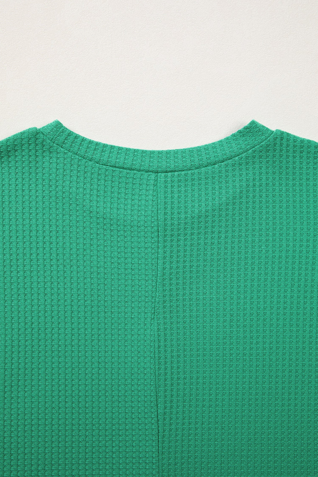 Solid Waffle Knit Dolman Short Sleeve Loose Top