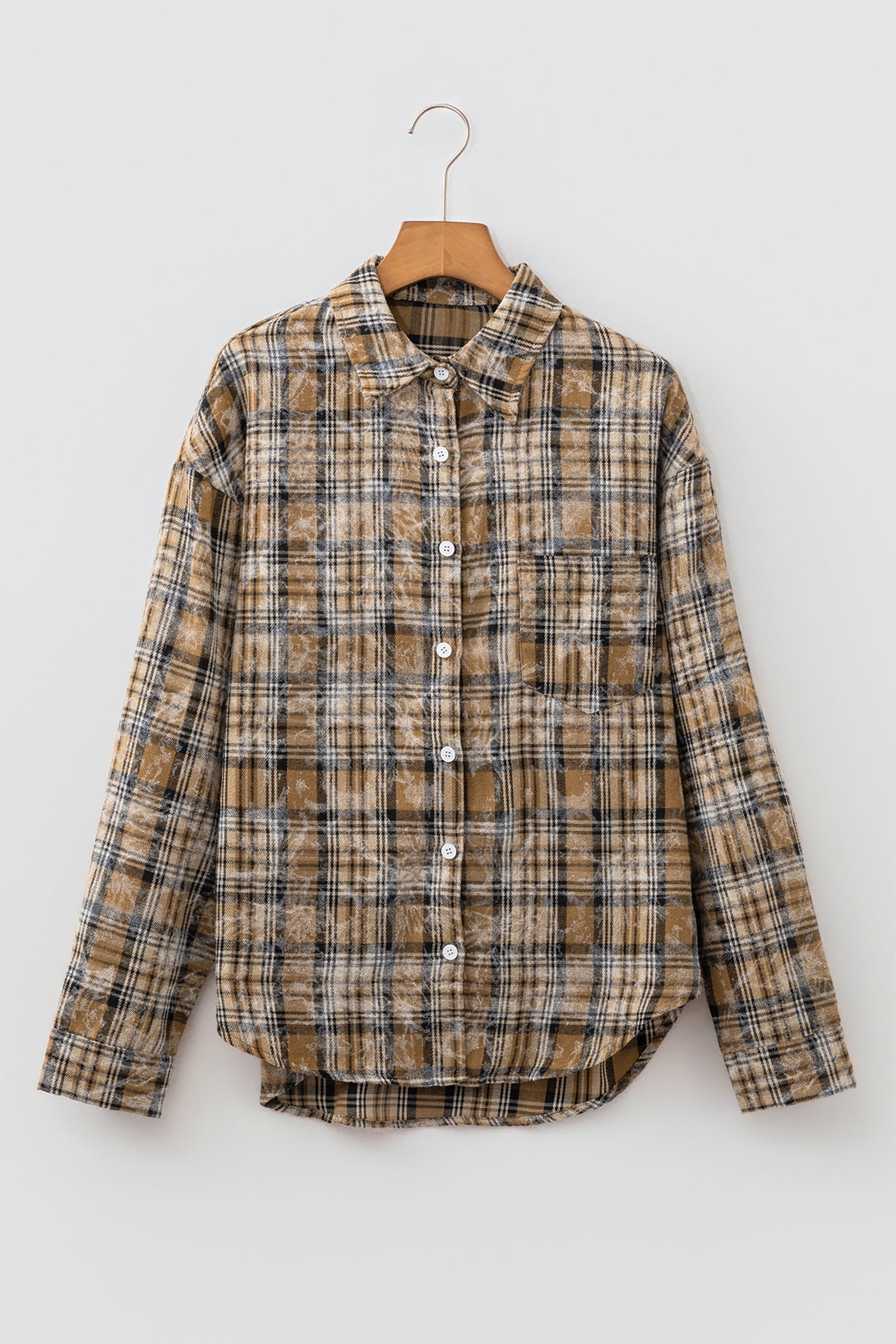 Plaid Long Sleeve Button Down Shirt