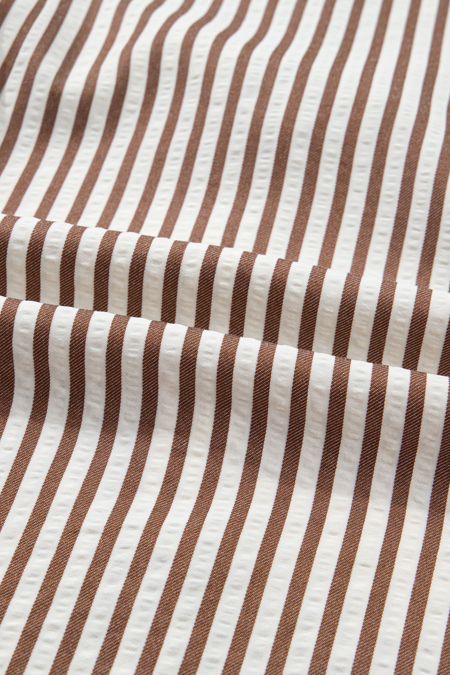 Stripe Tie Waist Puff Sleeve Mini Shirt Dress