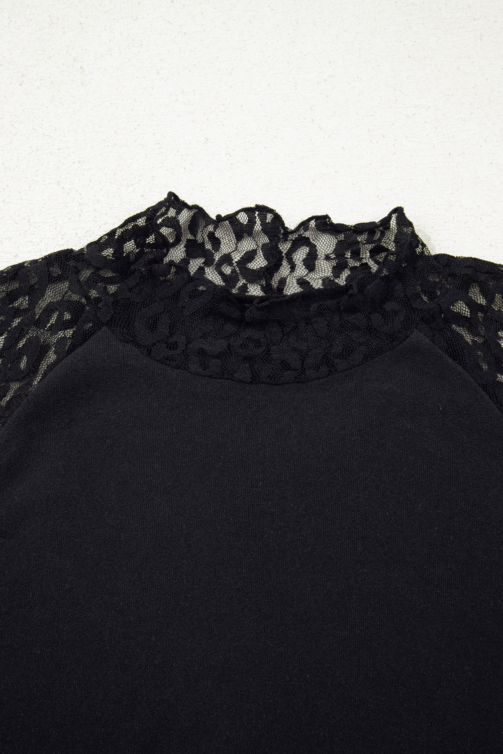 Leopard Mesh Patchwork Long Sleeve Top