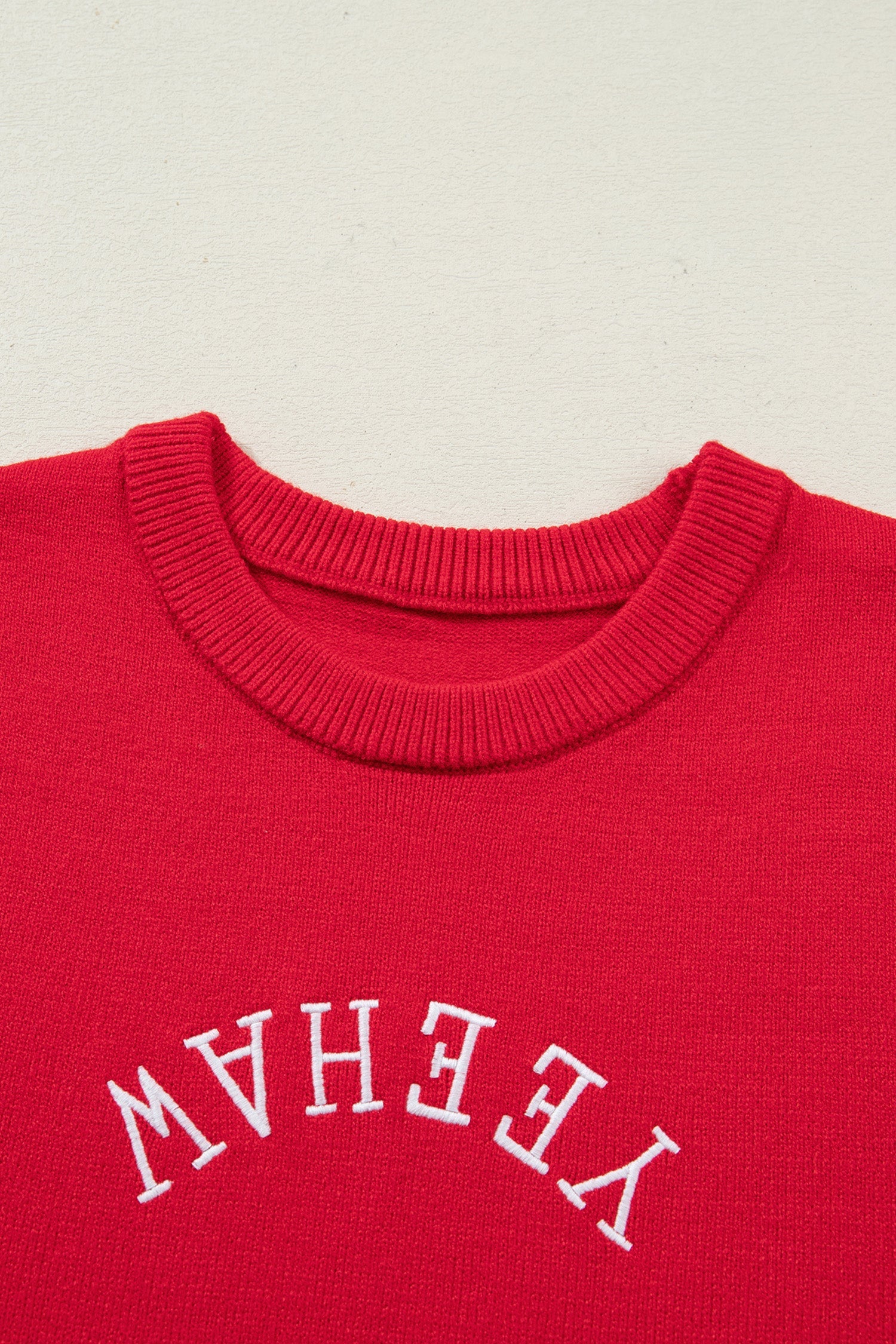 Western YEEHAW Embroidered Short Sleeve Sweater