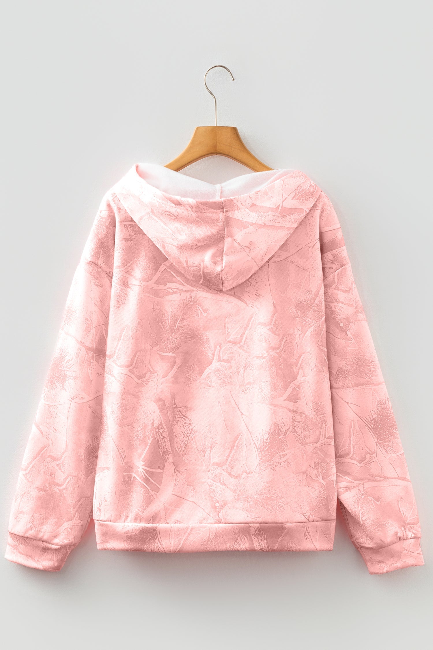 Camo Kangaroo Pocket Drop Shoulder Hoodie