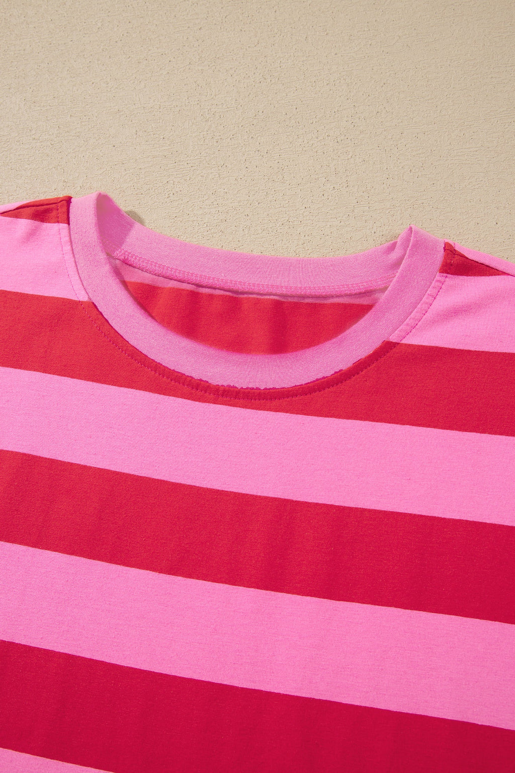 Stripe Cuffed Short Sleeve T-Shirt Long Dress w/ Pockets