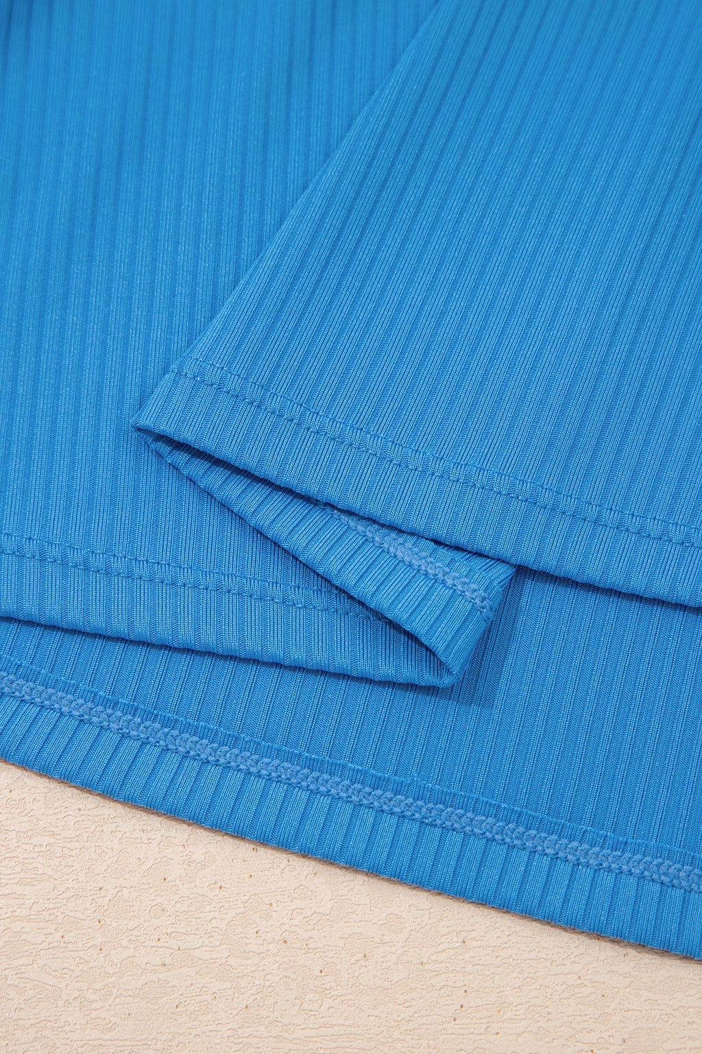 Contrast Trim Ribbed Lined Swim Dress w/ Pockets