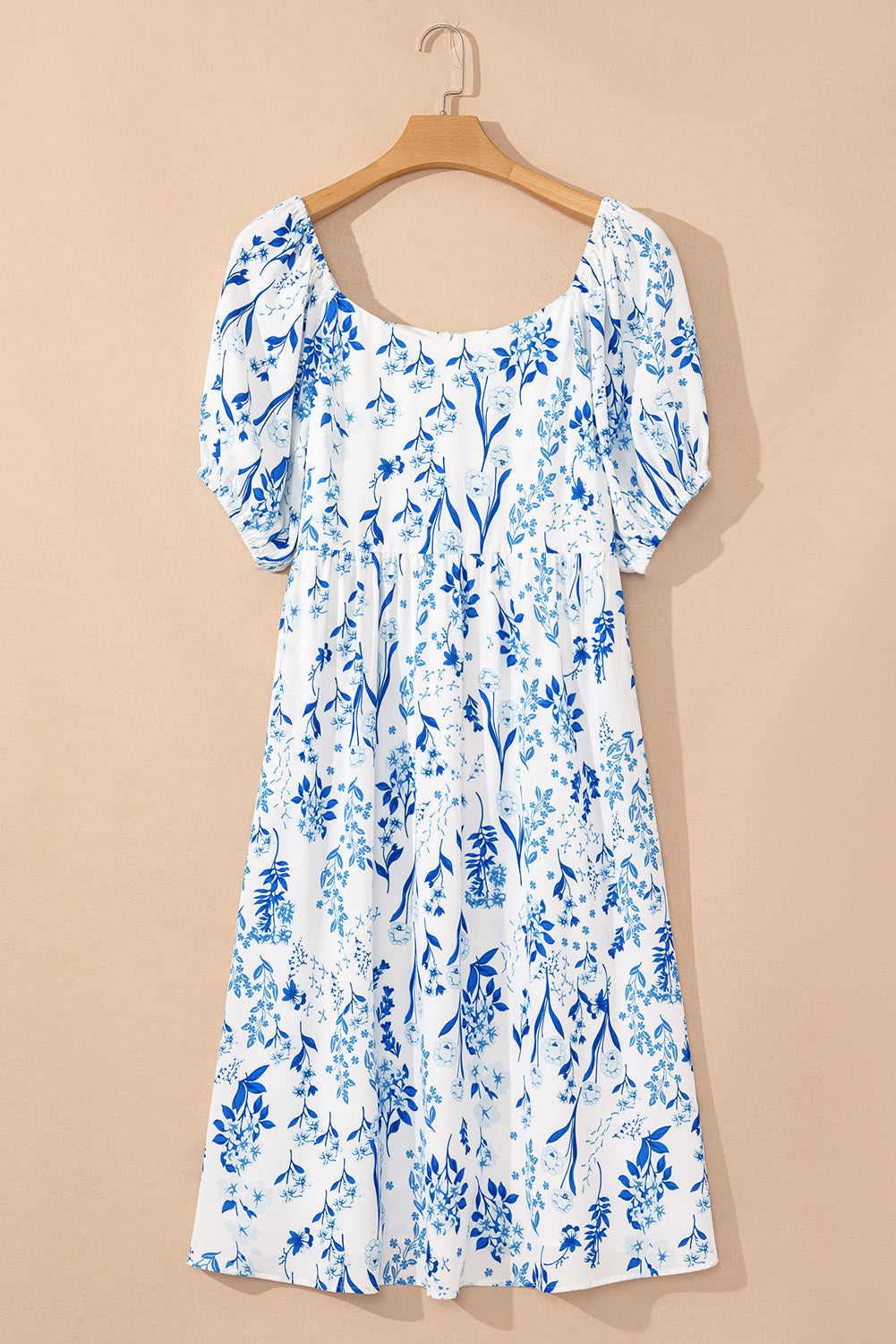 Plus Size Floral Sweetheart Neck Midi Dress