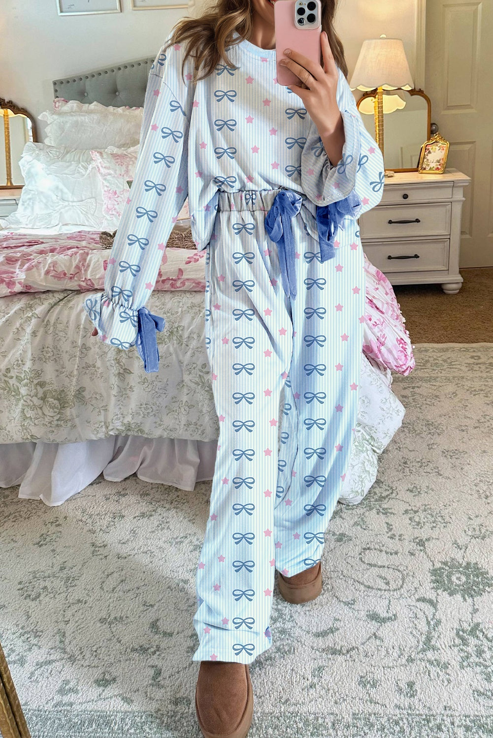 Stripe Bow and Star Lounge Set