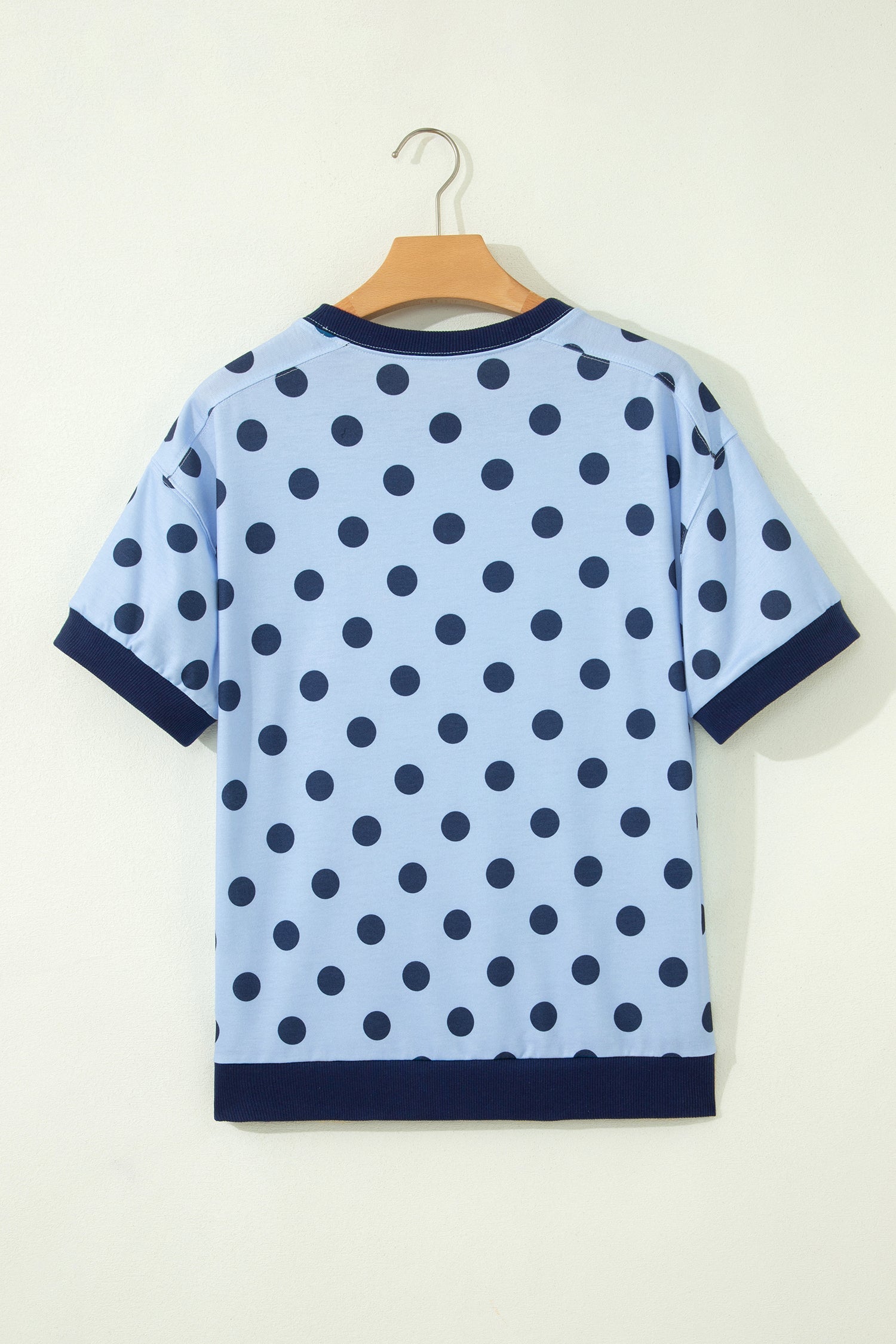 Colorblock Polka Dot Short Sleeve Tee