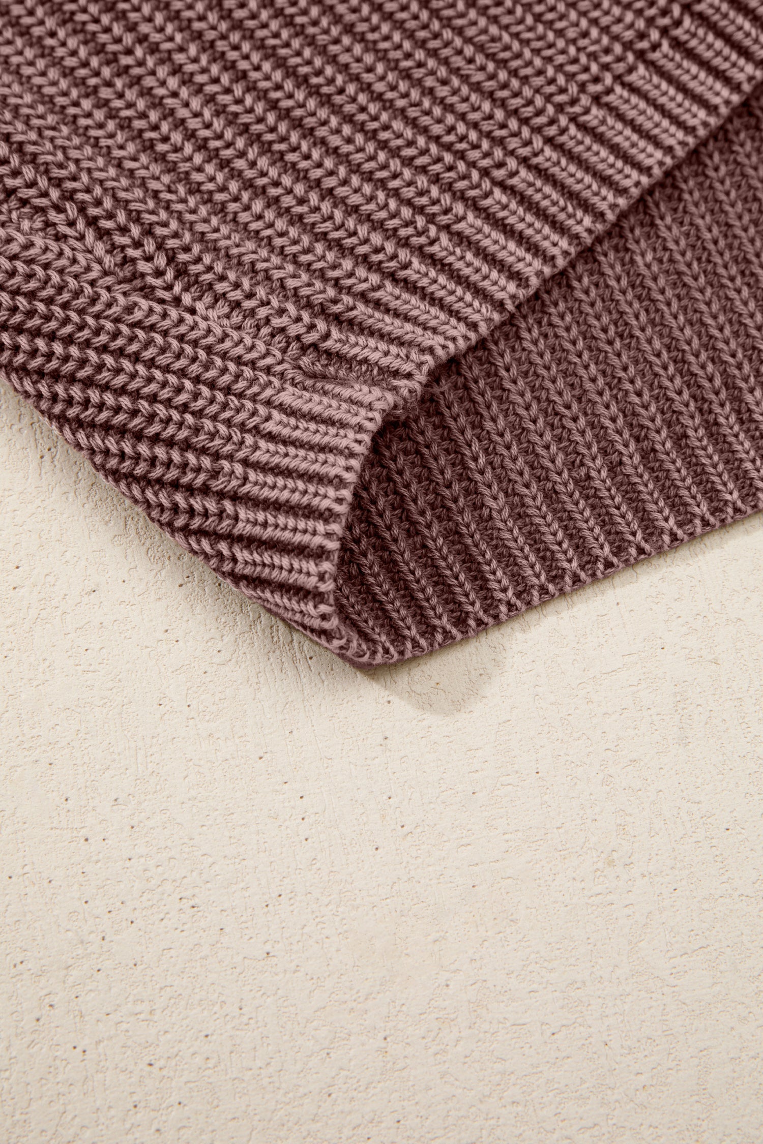 Mineral Wash Buttoned Polo Collar Knit Sweater