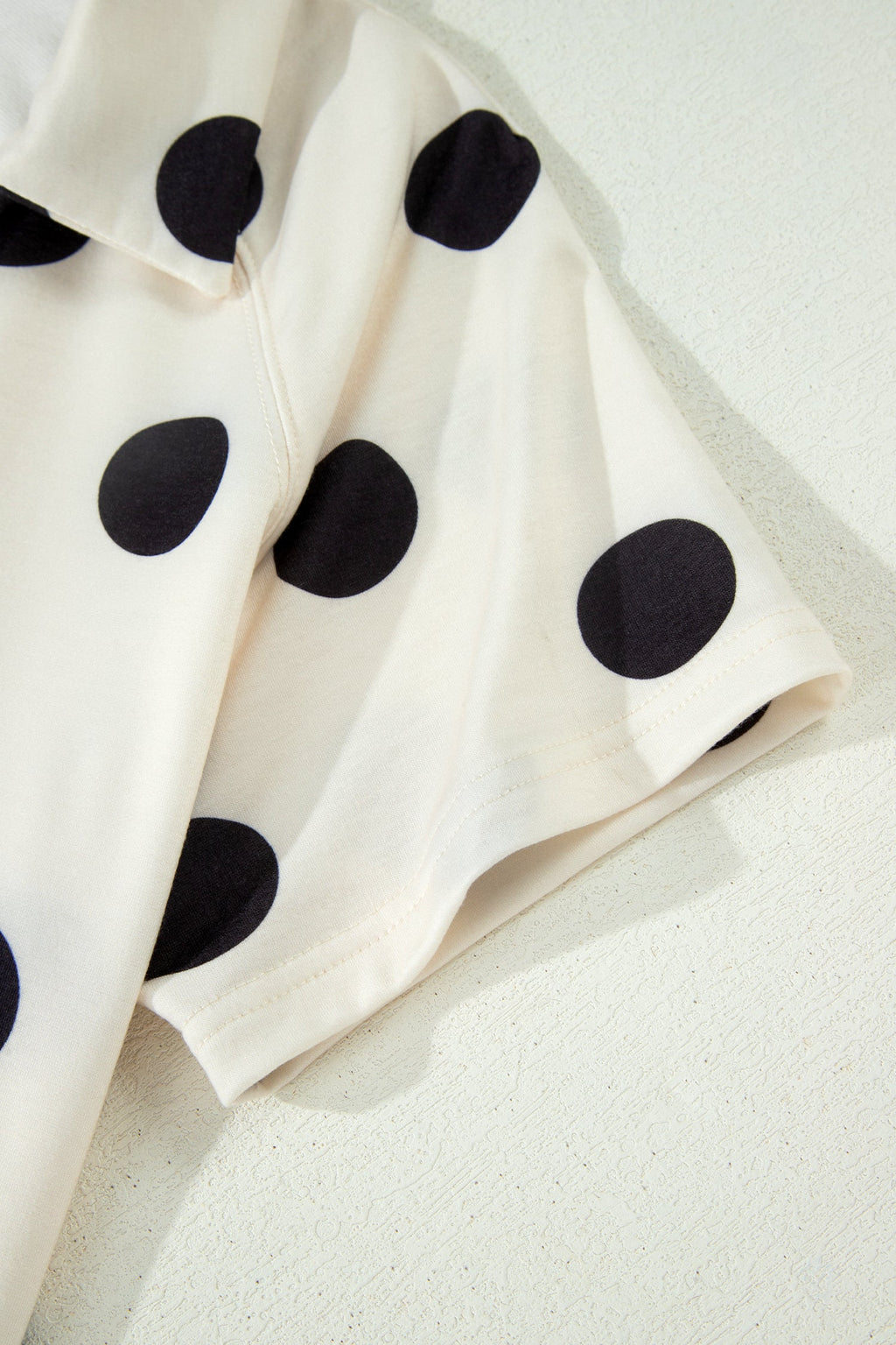 Polka Dot V-Neck Tee & Drawstring Shorts Set