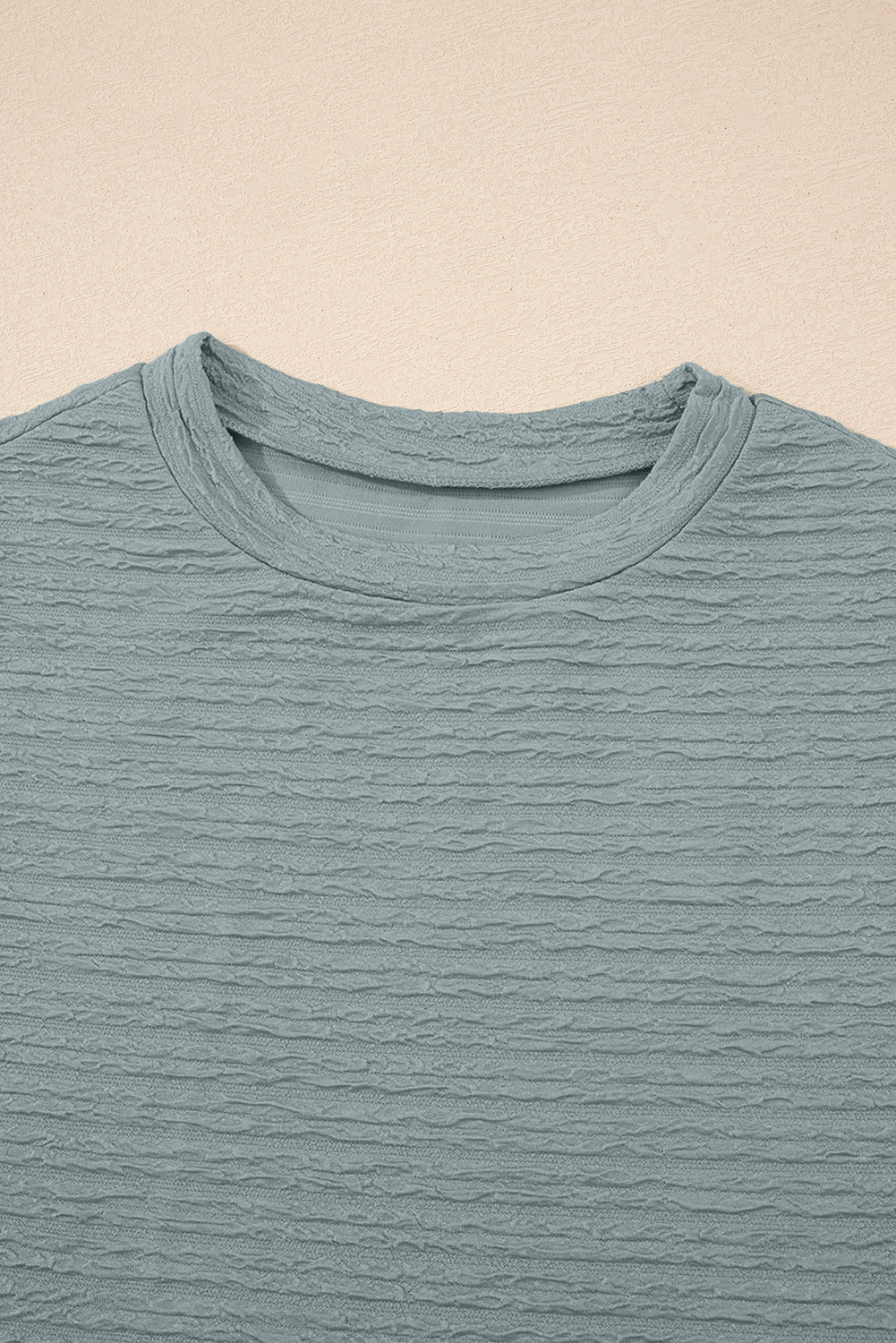 Solid Textured Crew Neck Tank Top
