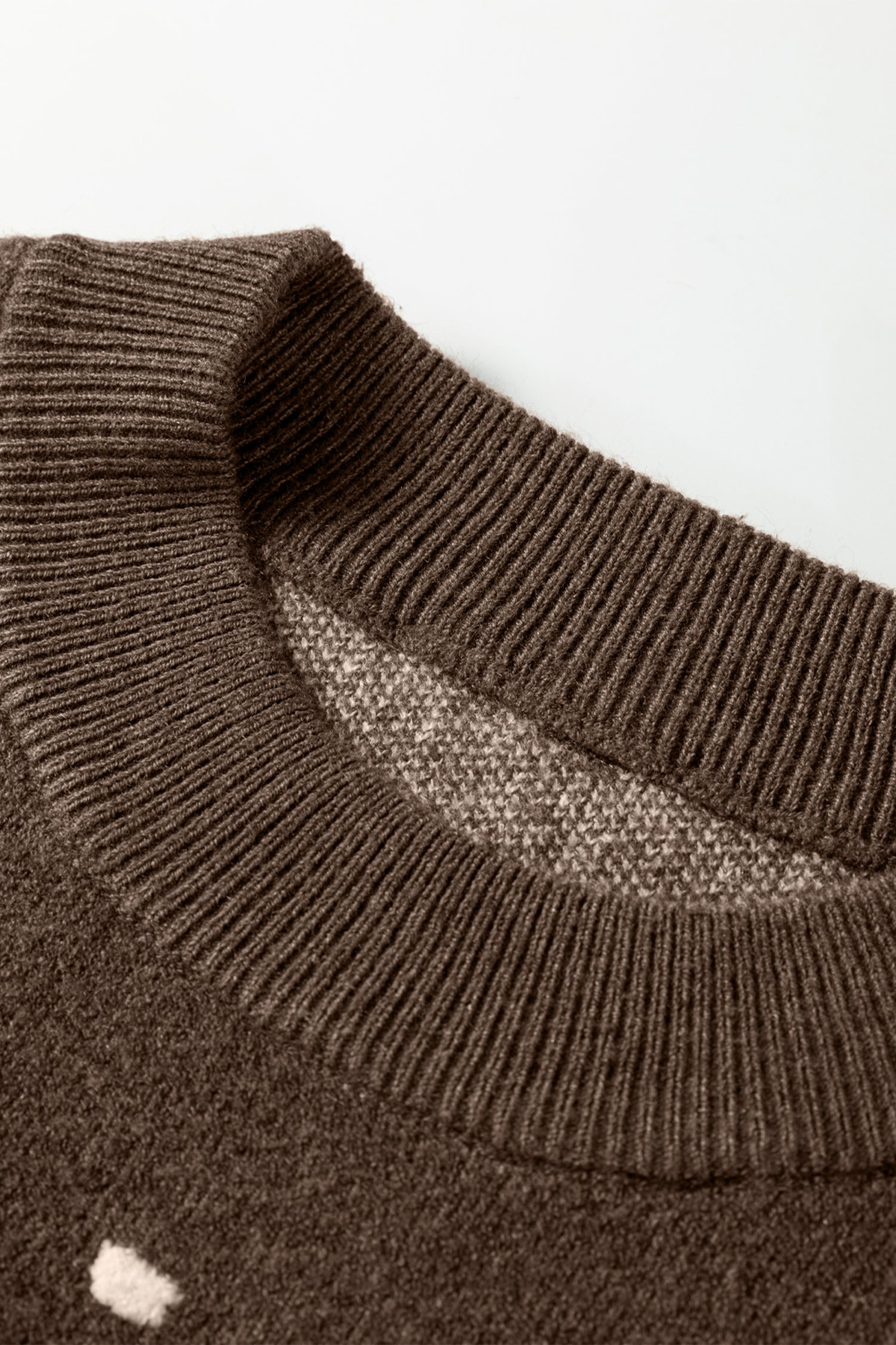 Dotted Ribbed Edge Crewneck Sweater