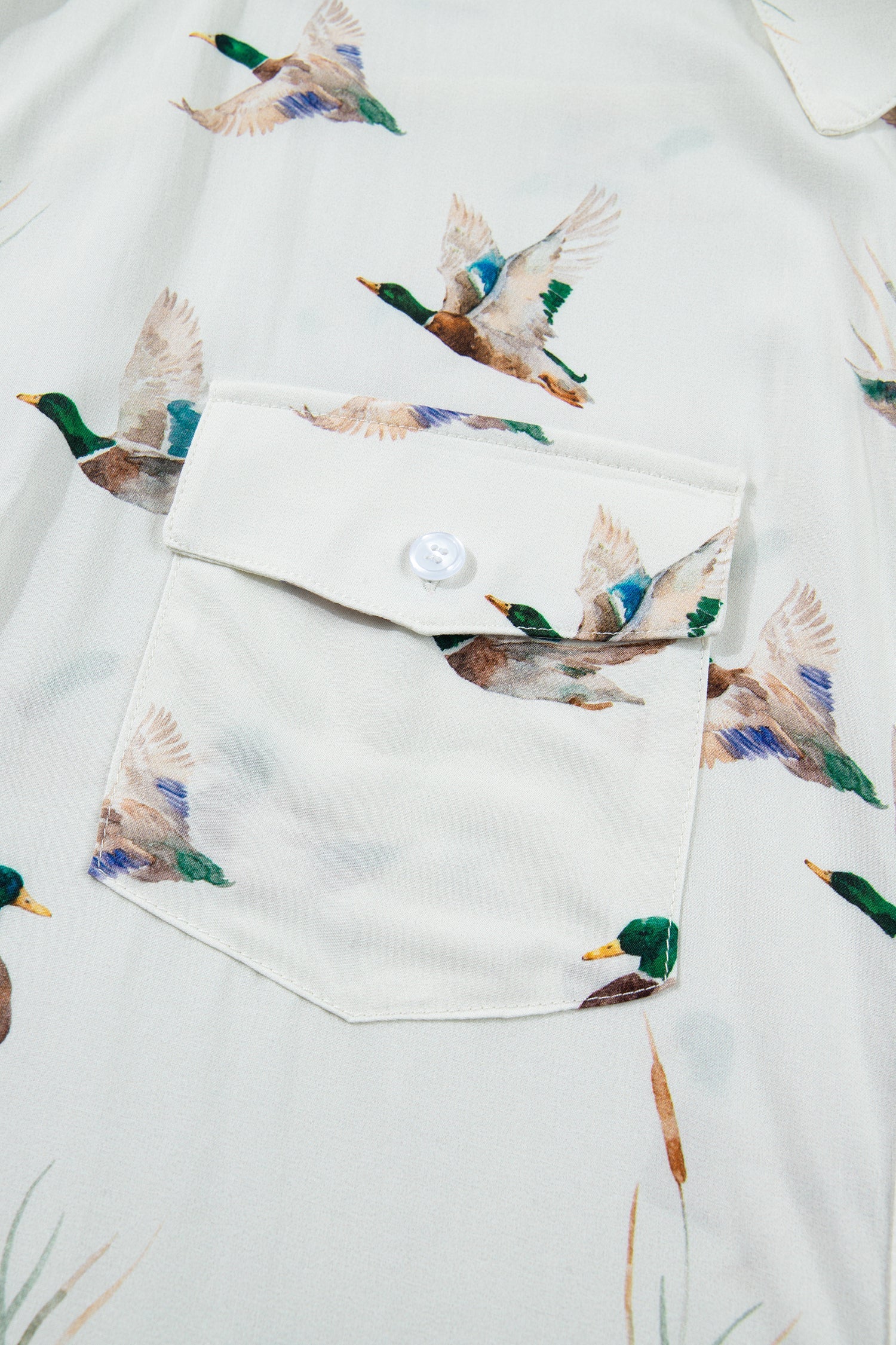 Mallard Button Flap Pocket Collared Blouse