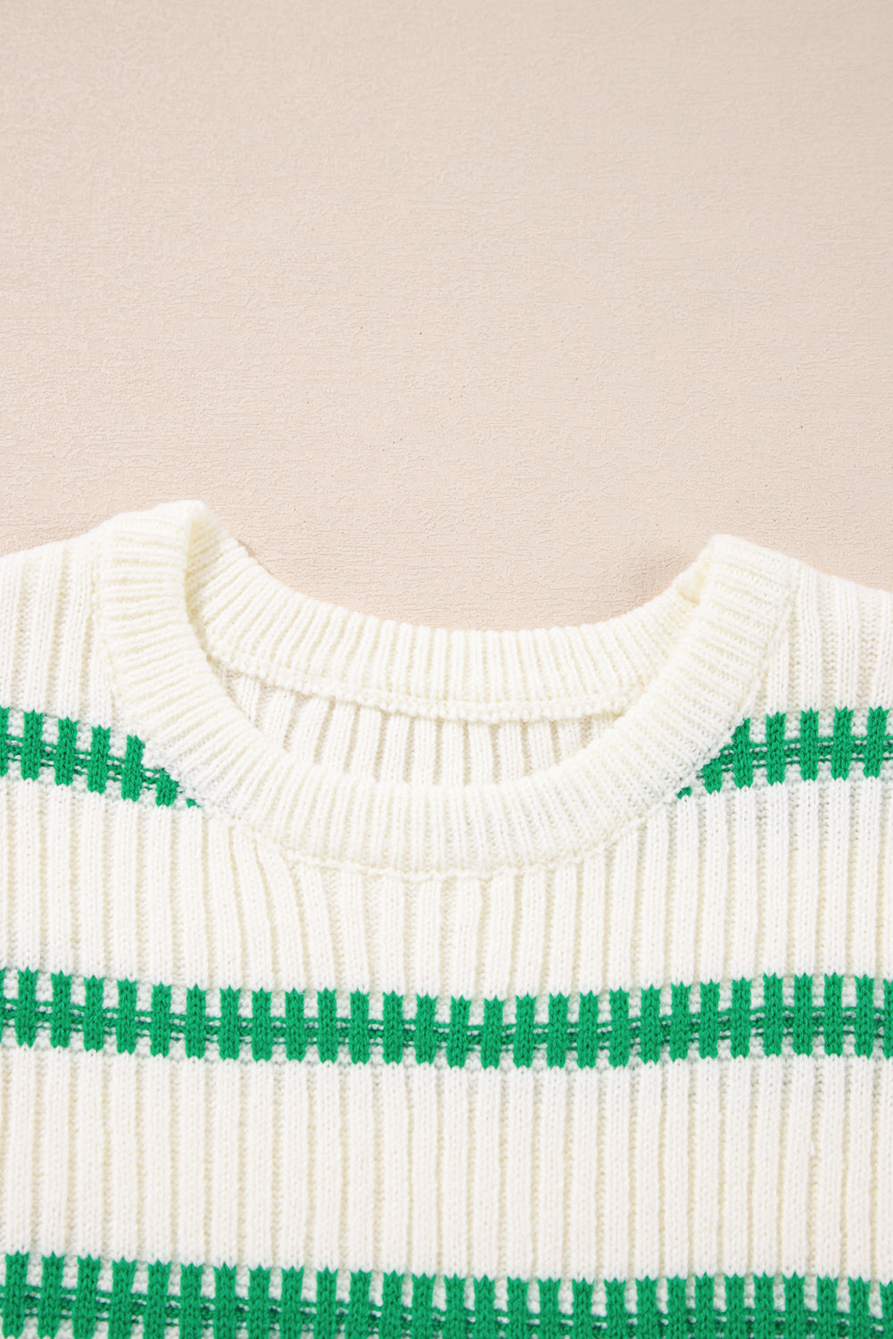 Stripe Round Neck Sleeveless Sweater Top