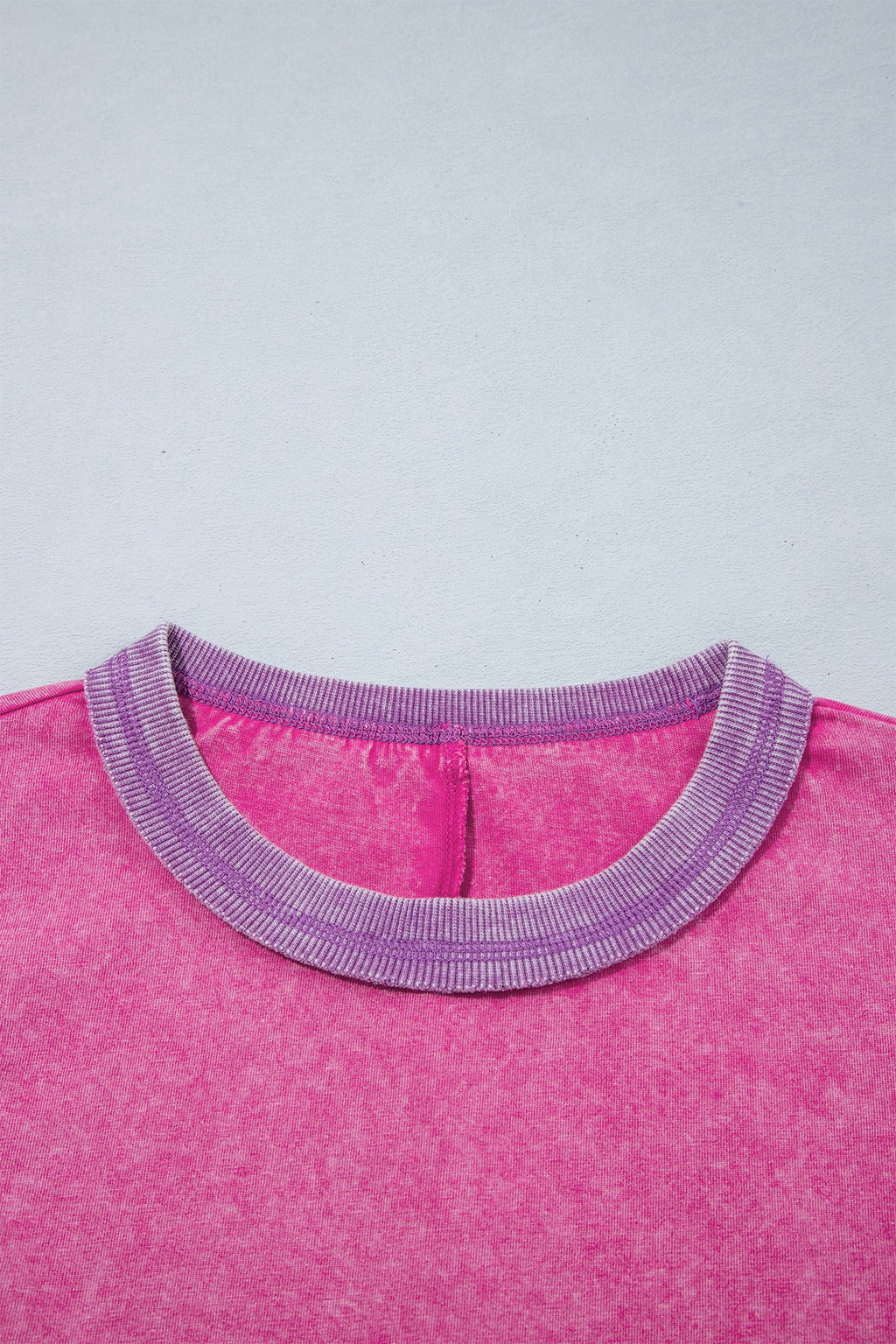 Colorblock Trim Mineral Wash 3/4 Sleeve Top