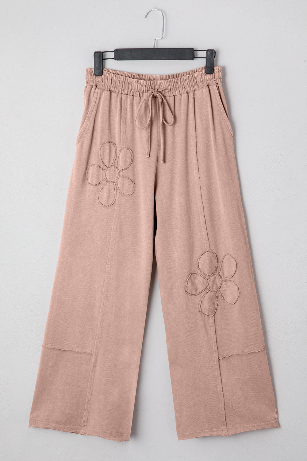 Floral Patch Mineral Wash Terry Knit Pants