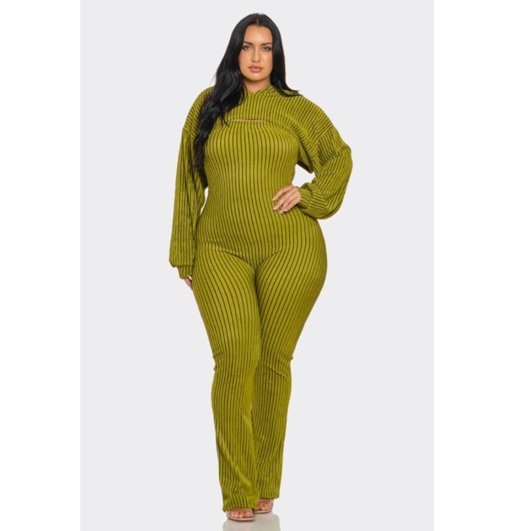 Plus Size 2 piece Strapless Jumpsuit Hoodie: Blue / 2X