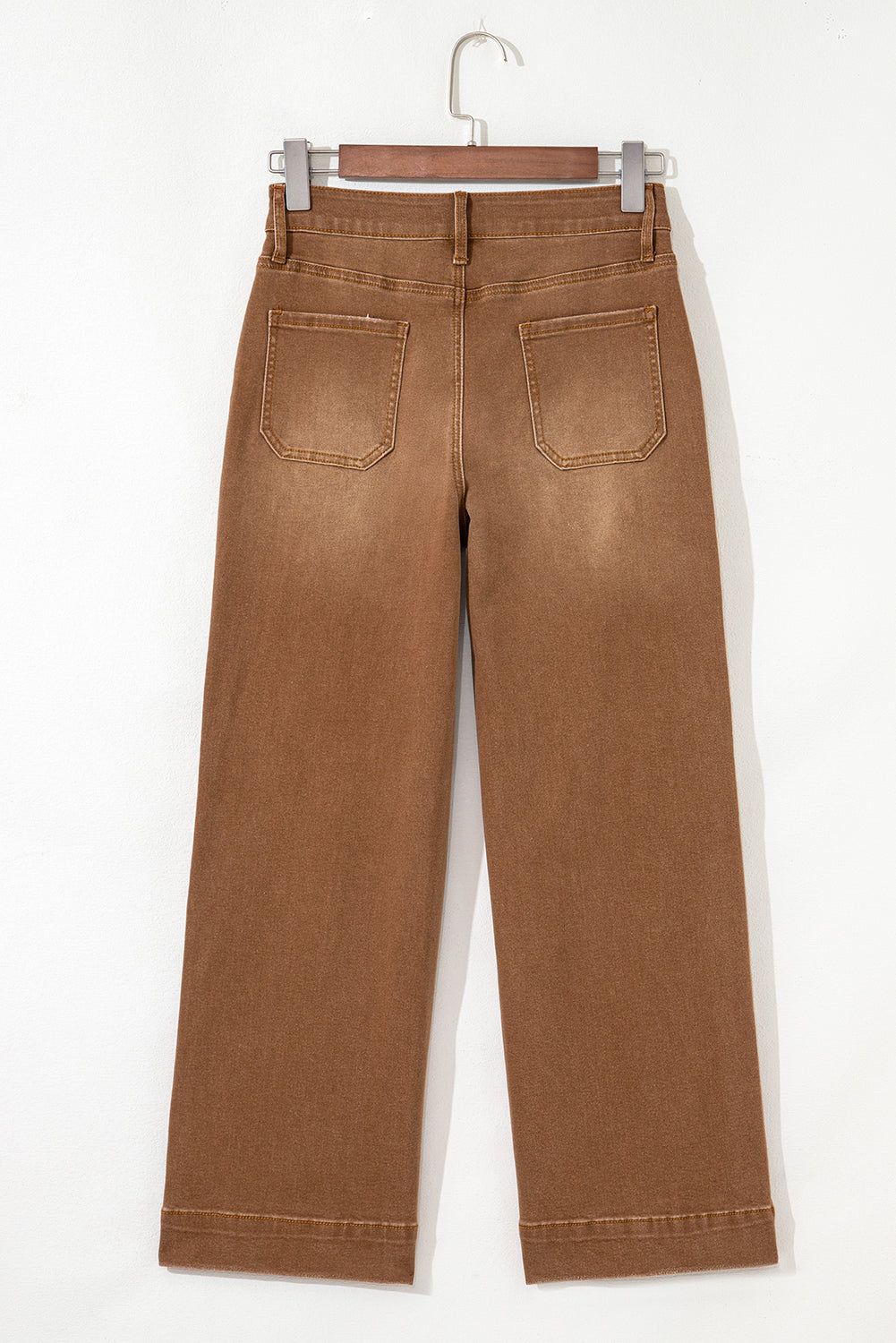 Denim High Rise Cropped Wide Leg Jeans