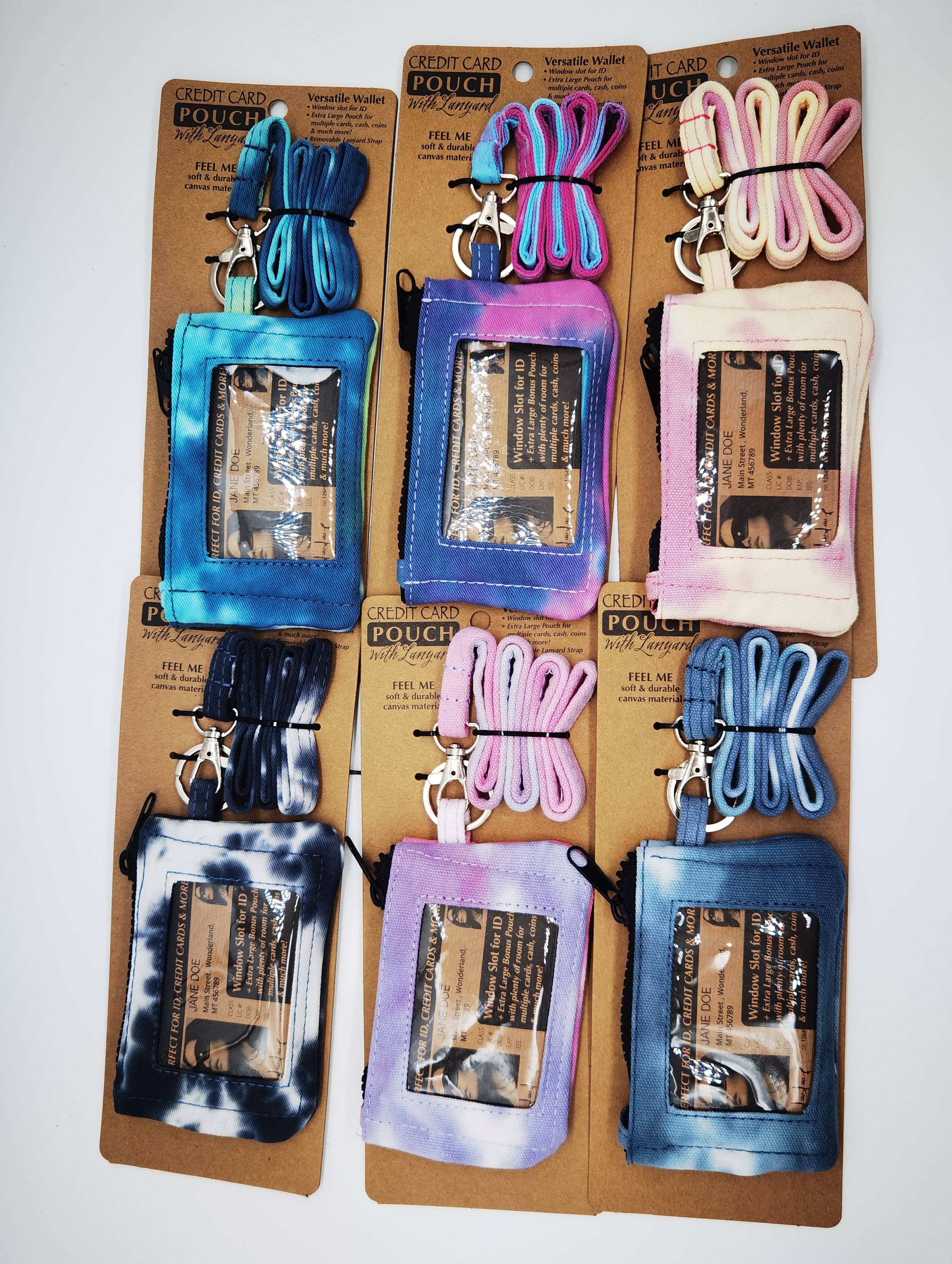 Tie-Dye Card Wallet with Lanyard Assortment