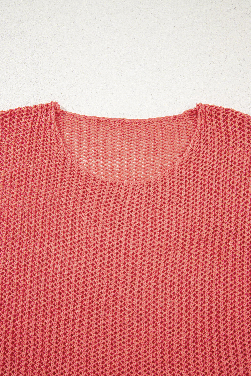 Solid Crochet Hollow-Out Sweater