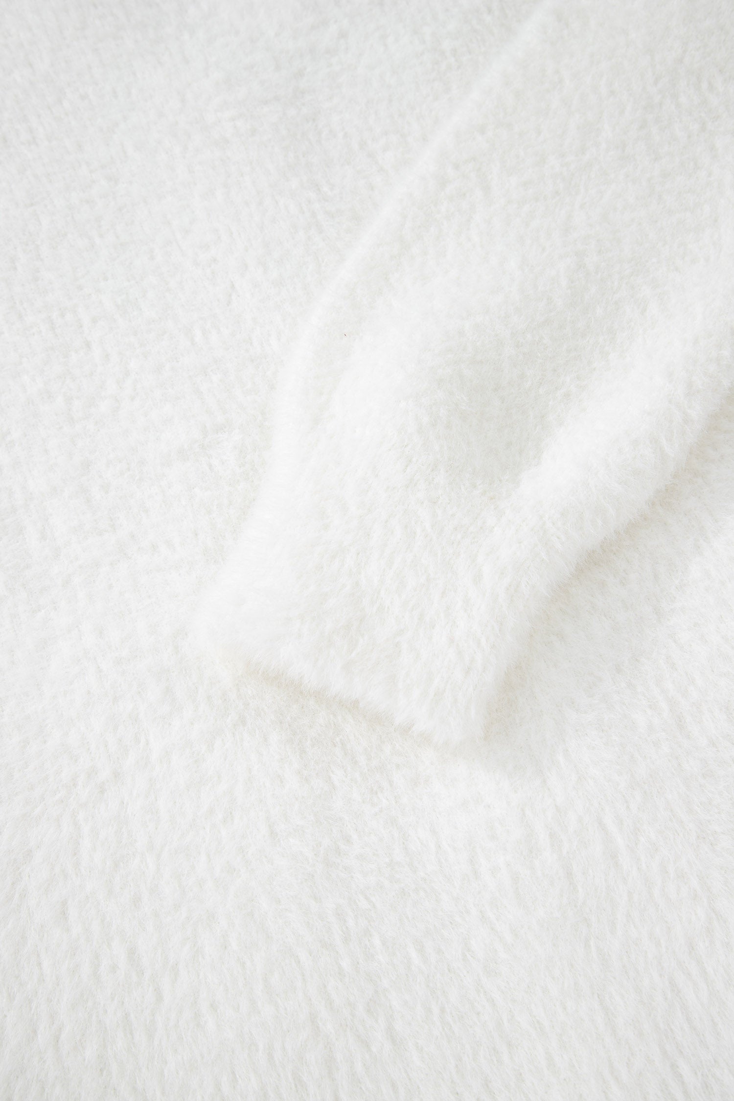 Solid Fuzzy Button-Front Cardigan