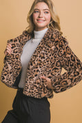 ',,,._ Faux fur Jacket: CAMEL-173616 / L