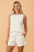 Stitched Detail Loose Tank & Shorts Set