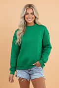 Reversible Mock Neck Oversize Drop Shoulder Sweatshirt