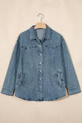 Western Mineral Wash Denim Long Sleeve Shirt Jacket