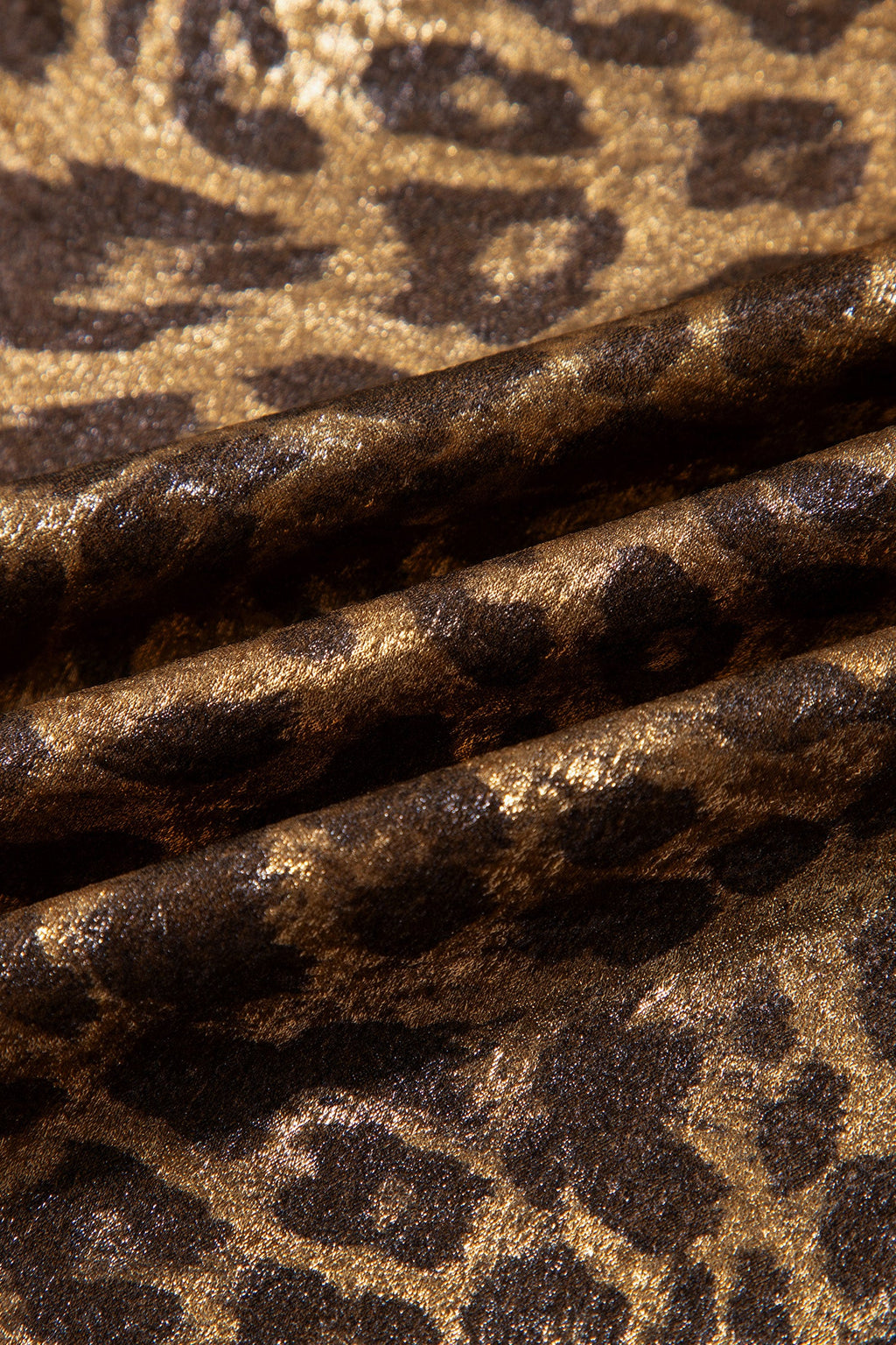 Leopard Buttoned Elastic Waist Wide Leg Pants