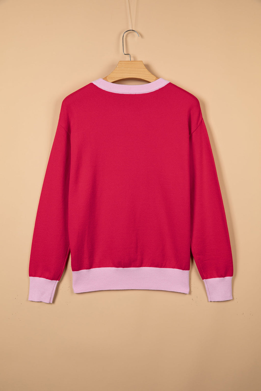 MERRY Contrast Trim Drop Shoulder Christmas Sweater