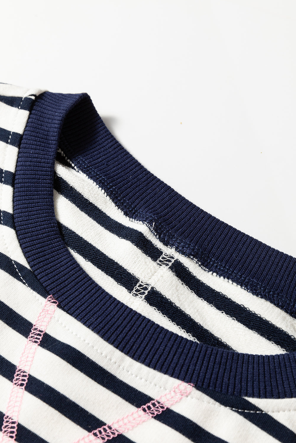Plus Size Stripe Colorblock Patchwork Long Sleeve Sweatshirt