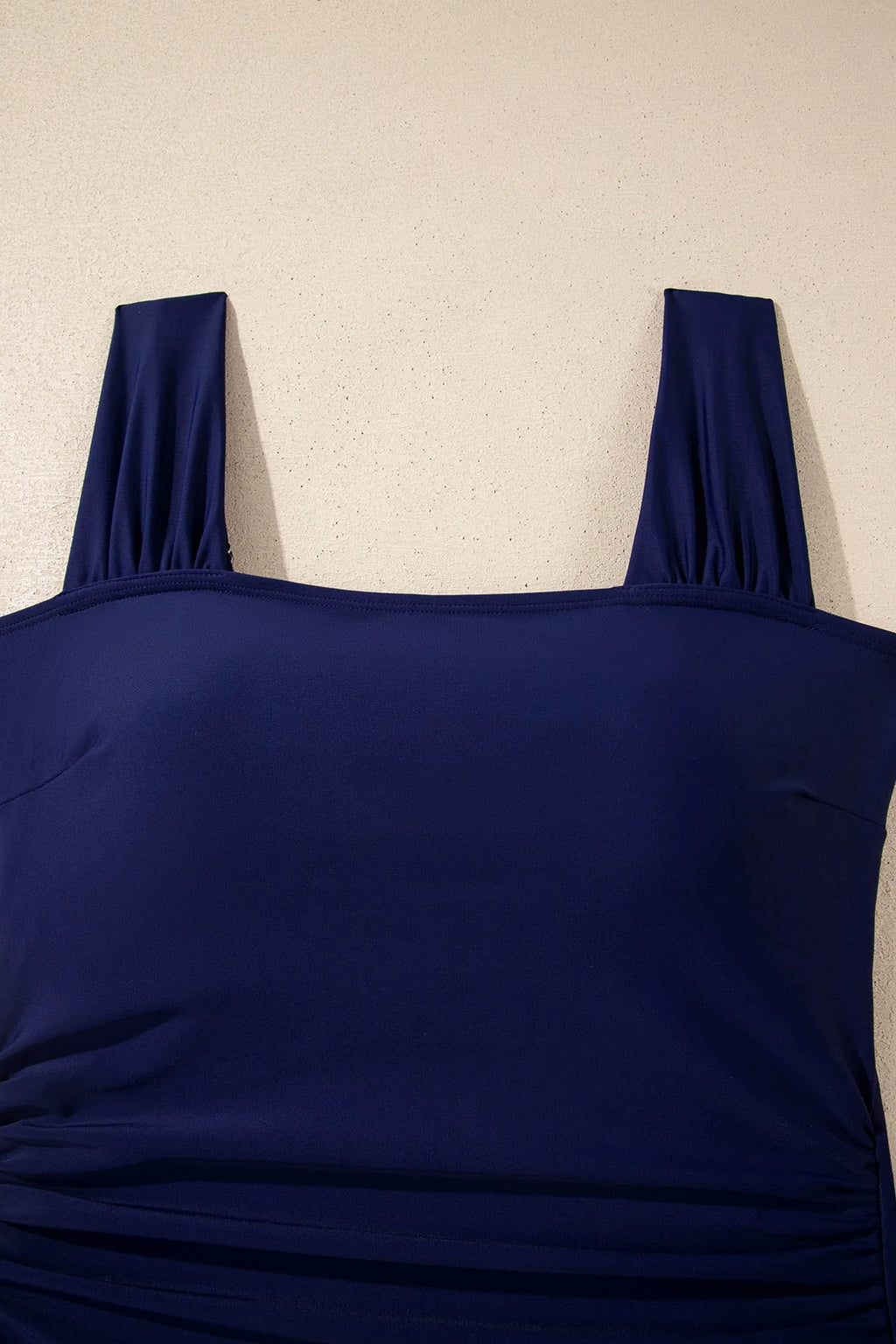 Square Neck Ruched One-Piece Swimsuit