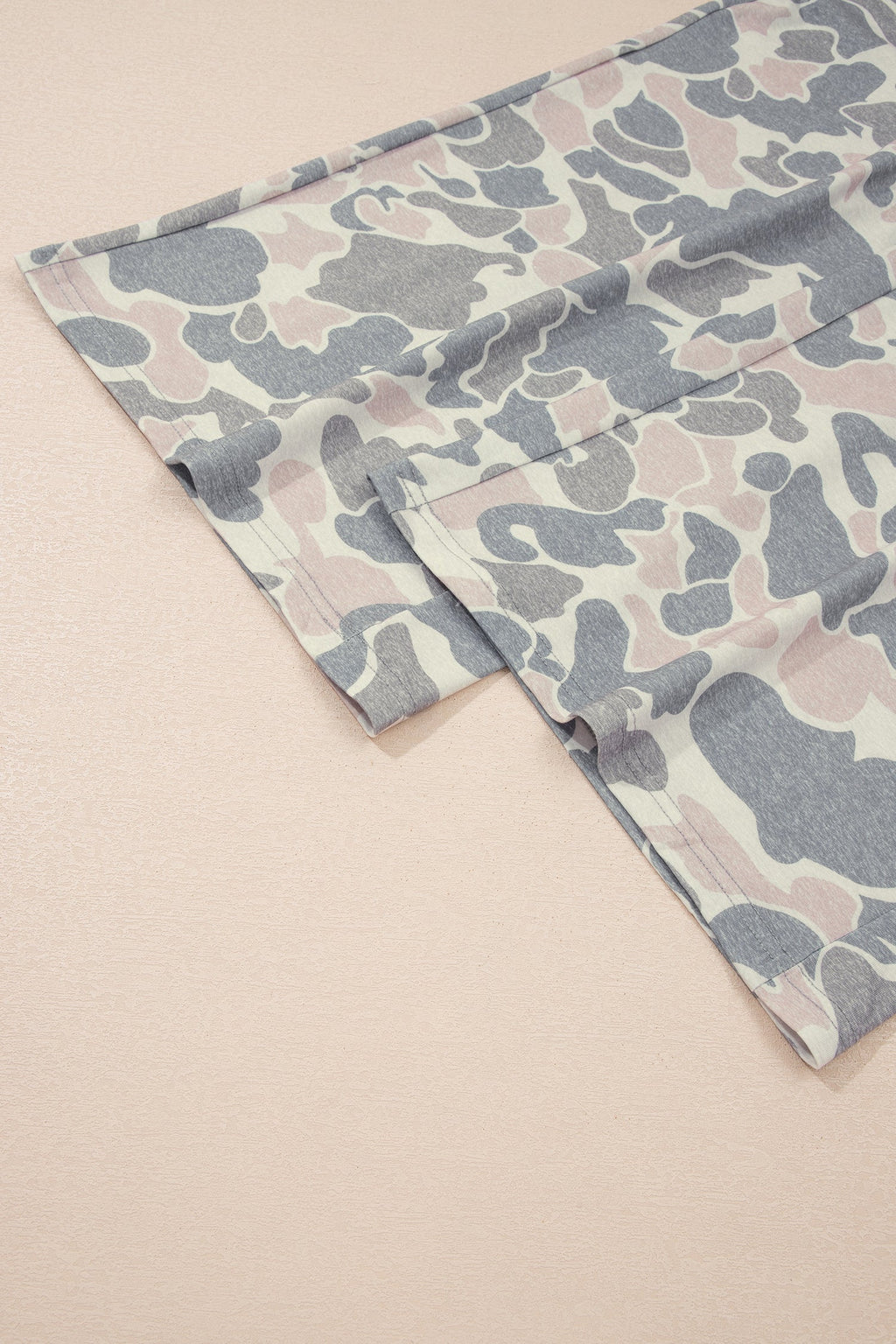 Plus Size Camo Top & Wide Leg Pants Set