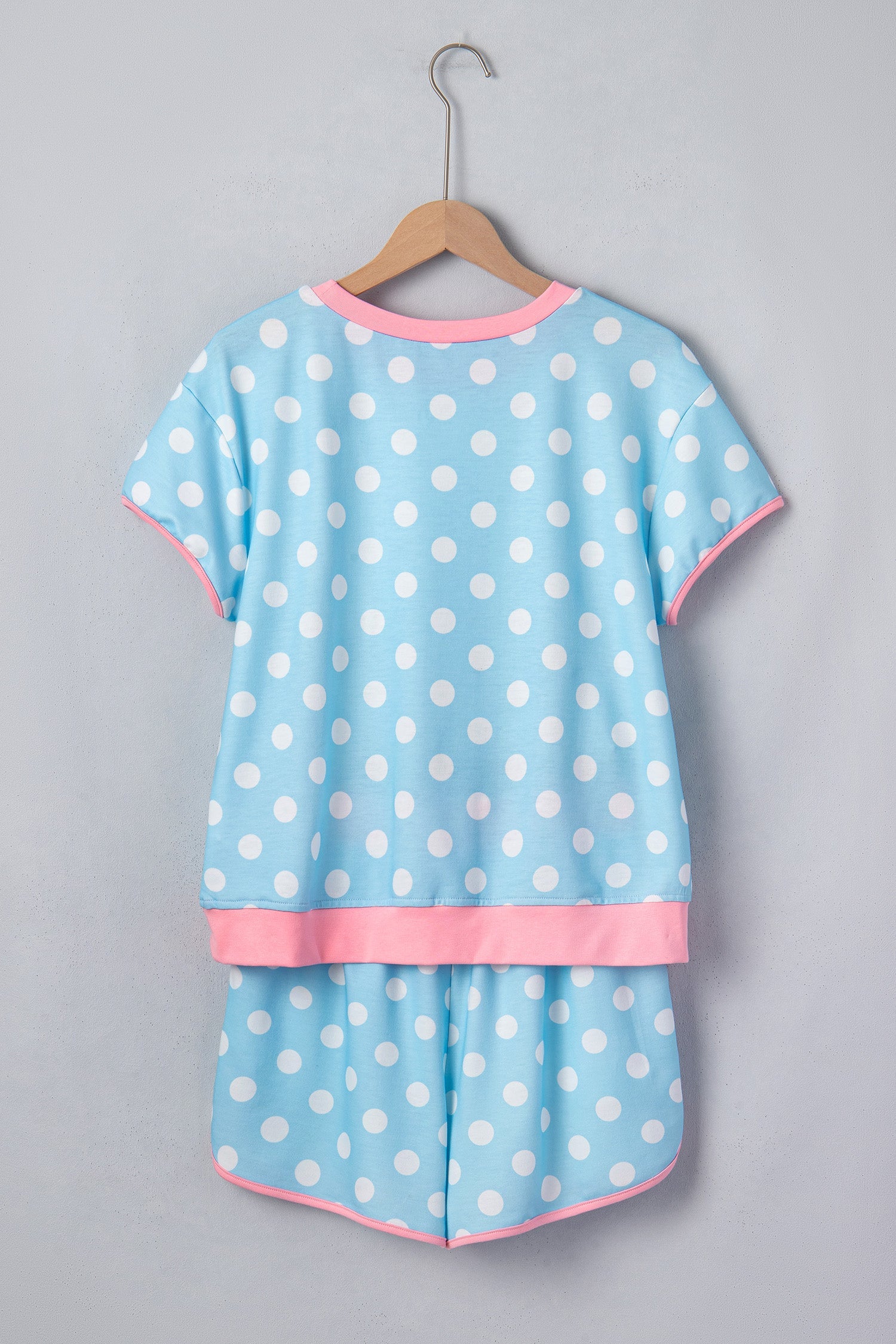 Polka Dot Contrast Trim Top & Short Set