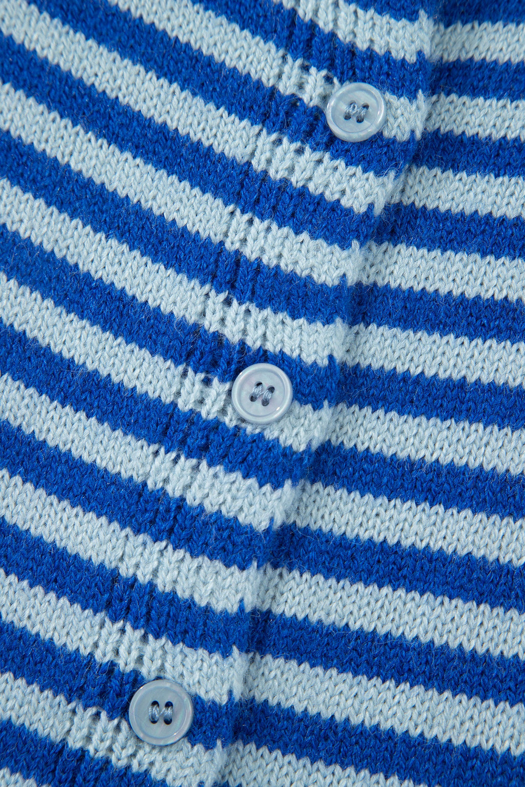 Stripe 3/4 Sleeve Button Down Knit Cardigan