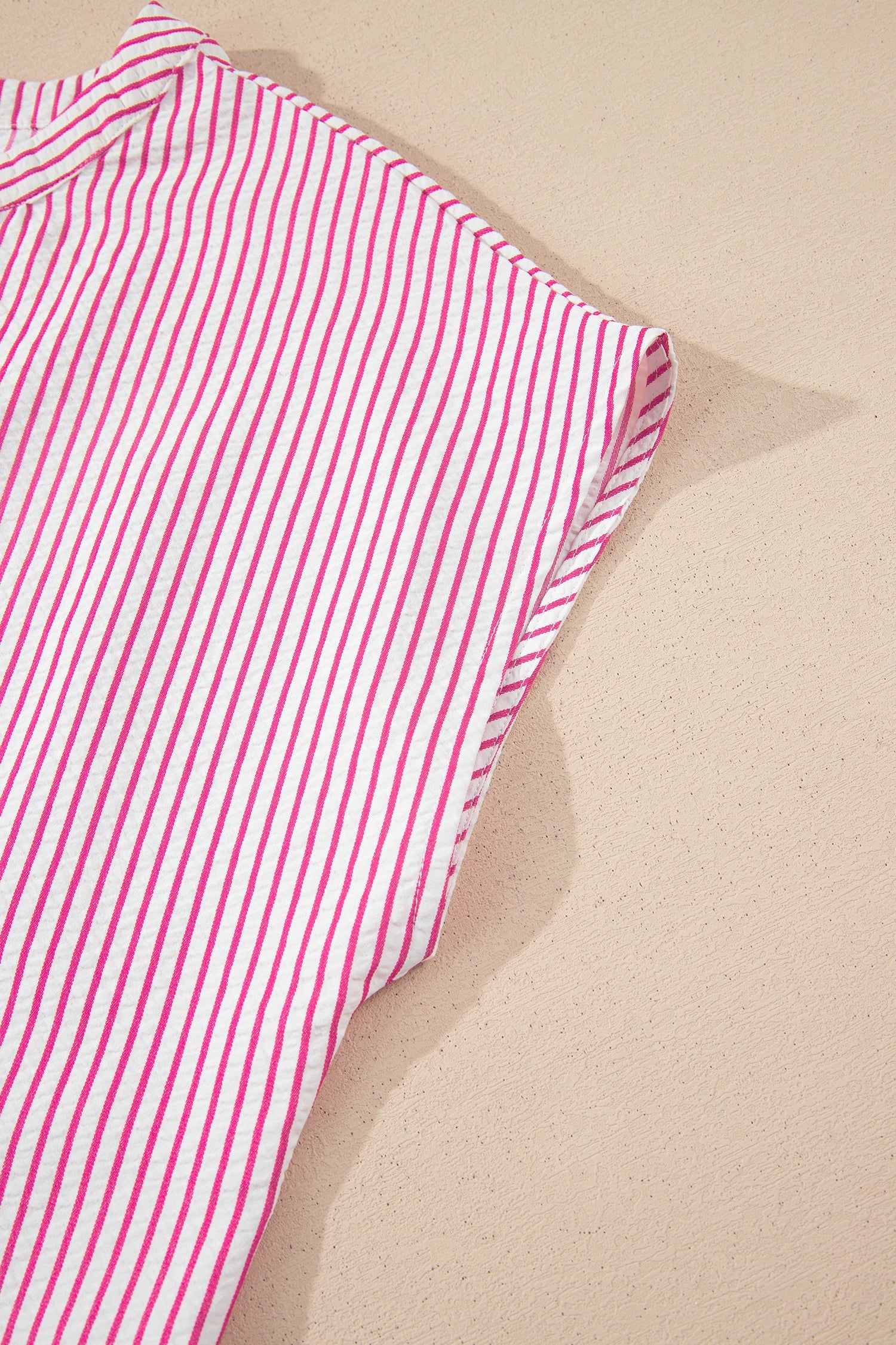 Stripe Frilled Half Buttoned Maxi Dress