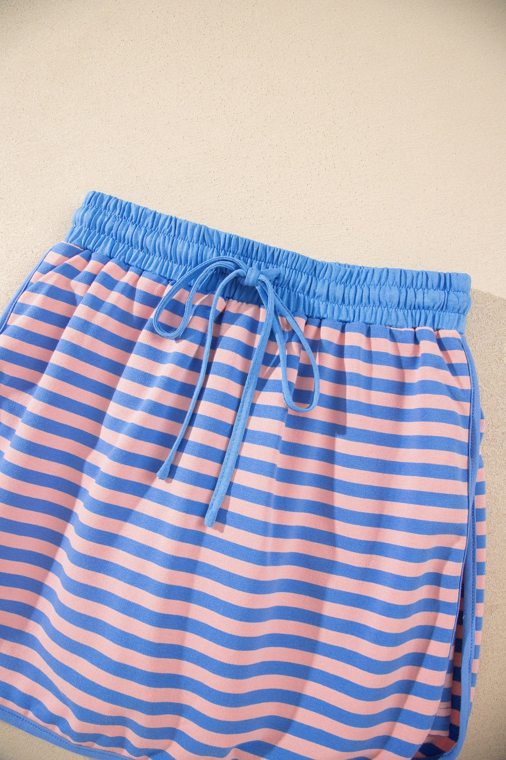 Stripe Long Sleeve Pullover & Drawstring Skort Set