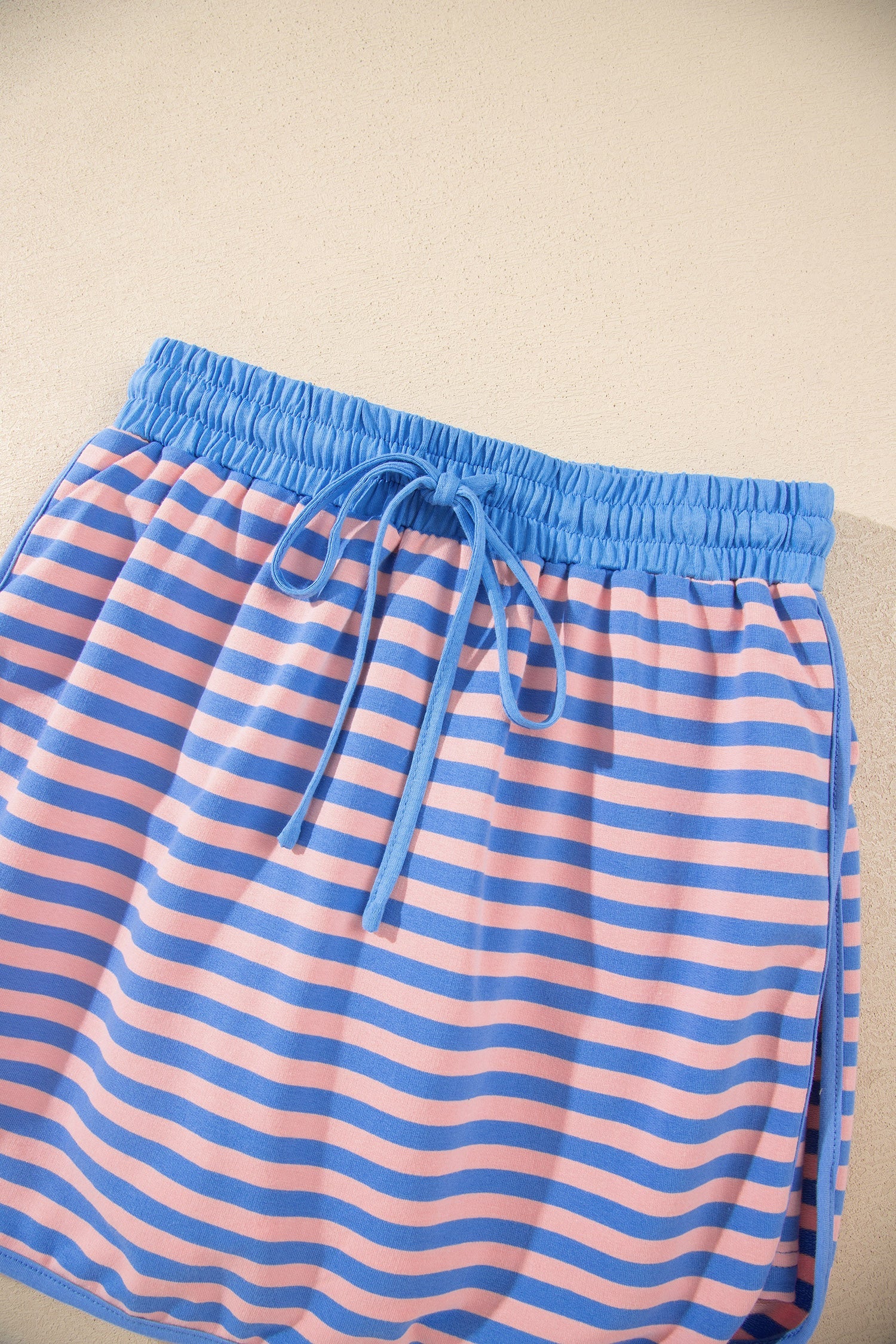 Stripe Long Sleeve Pullover & Drawstring Skort Set