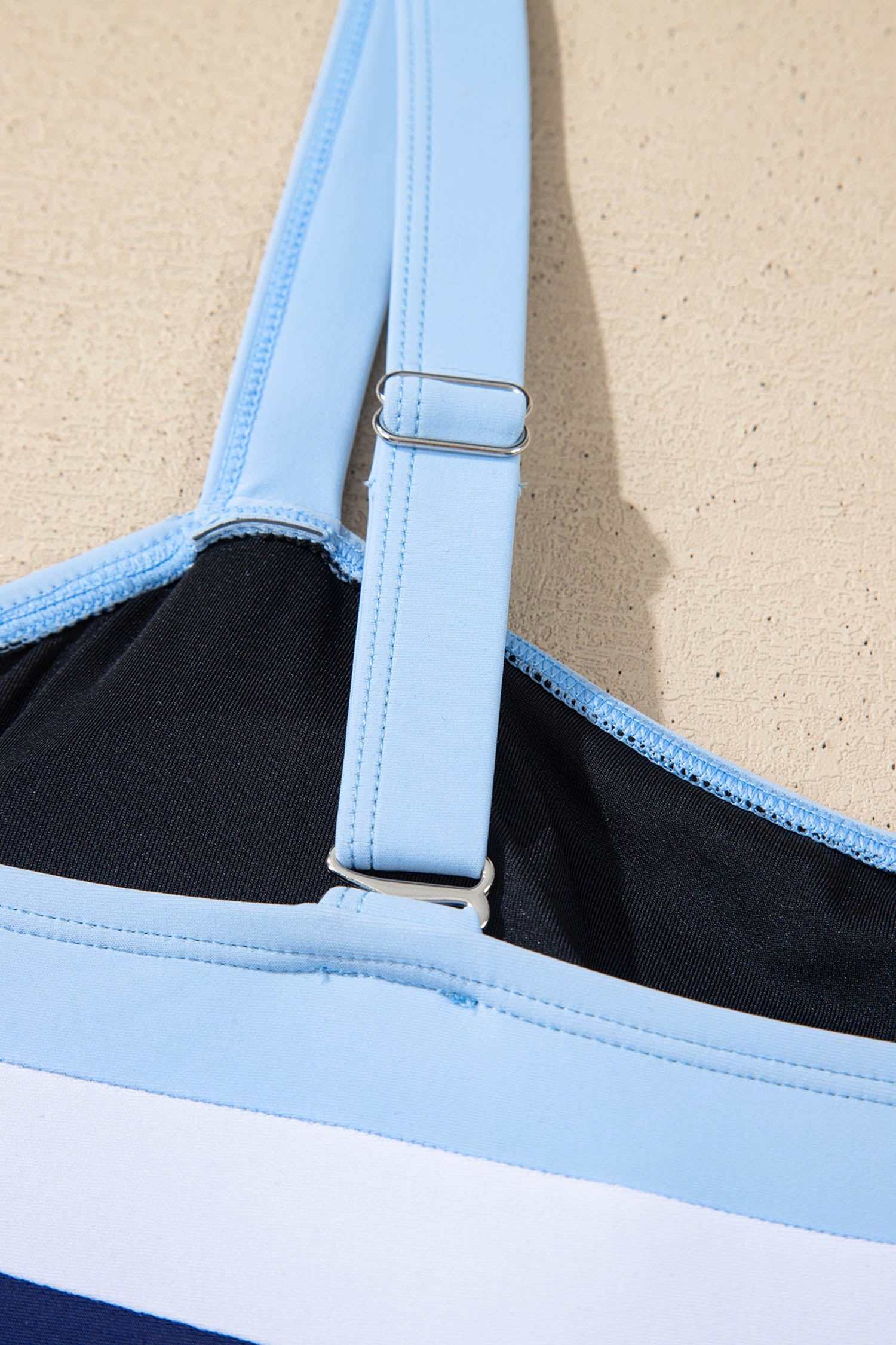 Colorblock Square Neckline One-Piece Swimsuit