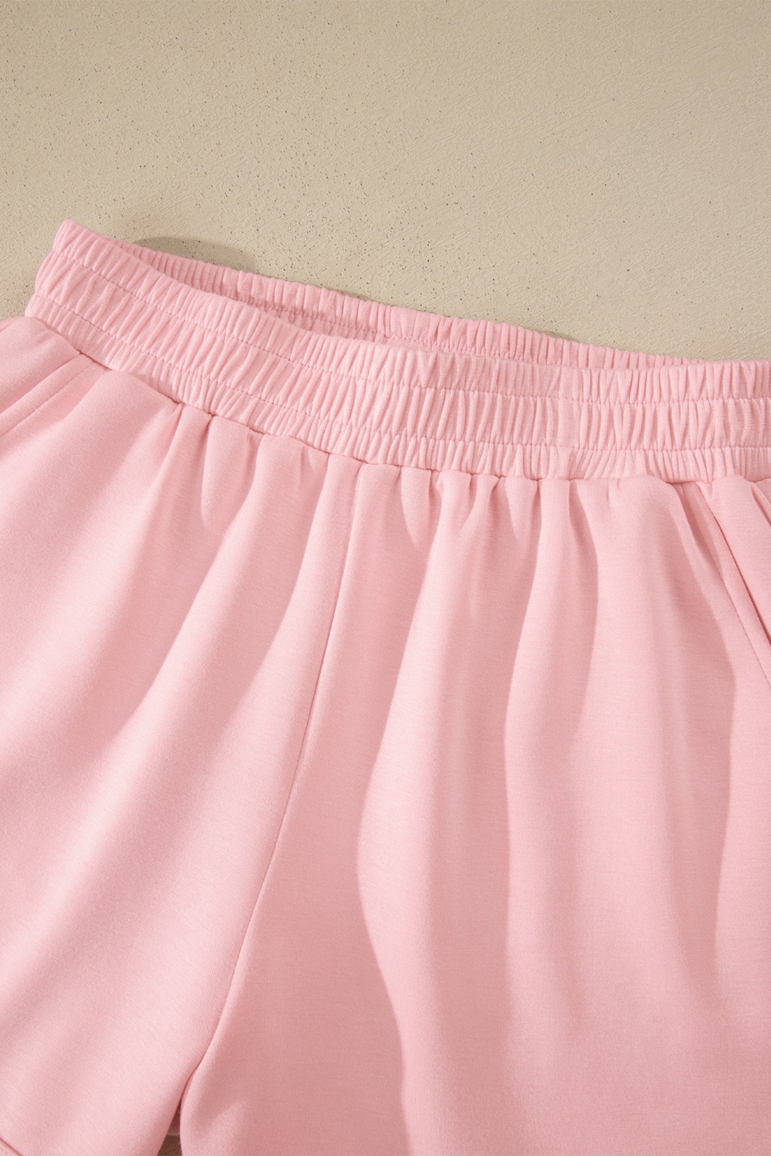 Solid Exposed Seam Mock Neck Tee & Shorts Set