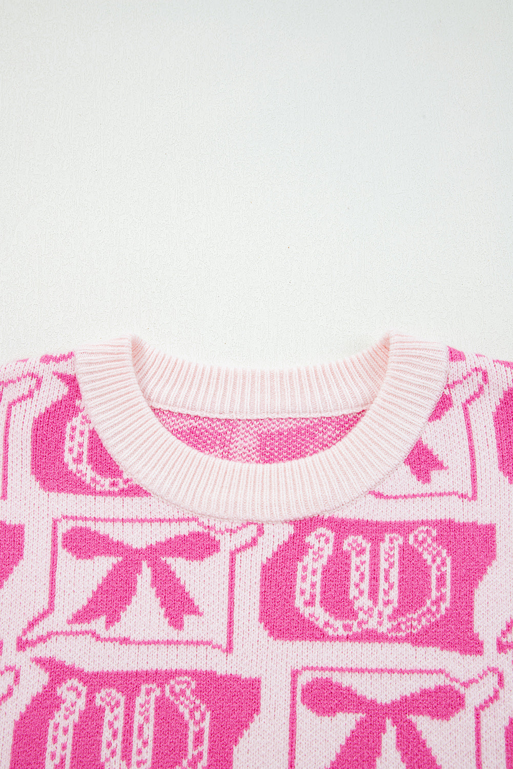 Western Bows & Horseshoes Long Sleeve Sweater