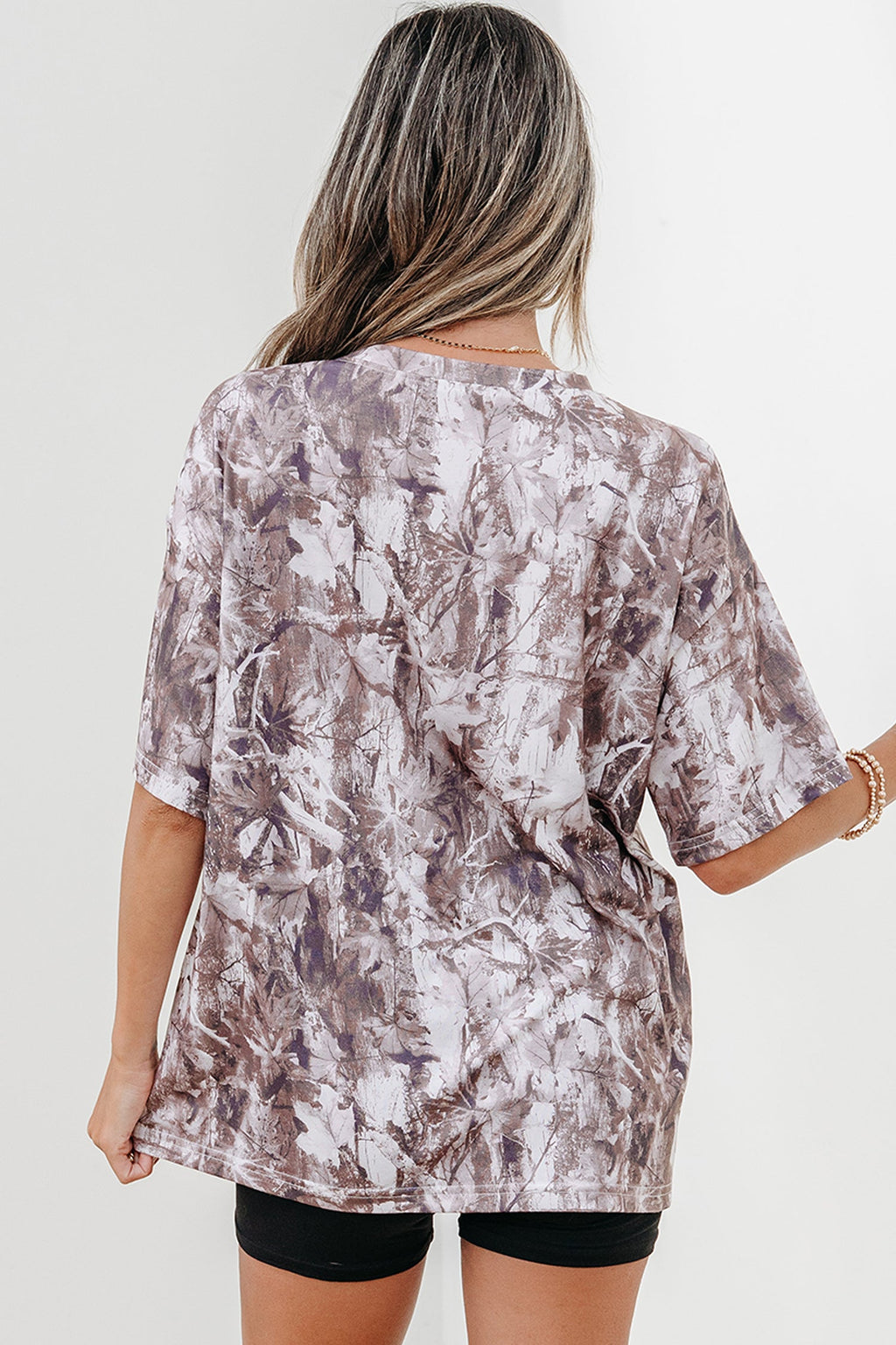 Camo Woodland Drop Shoulder Tunic Tee