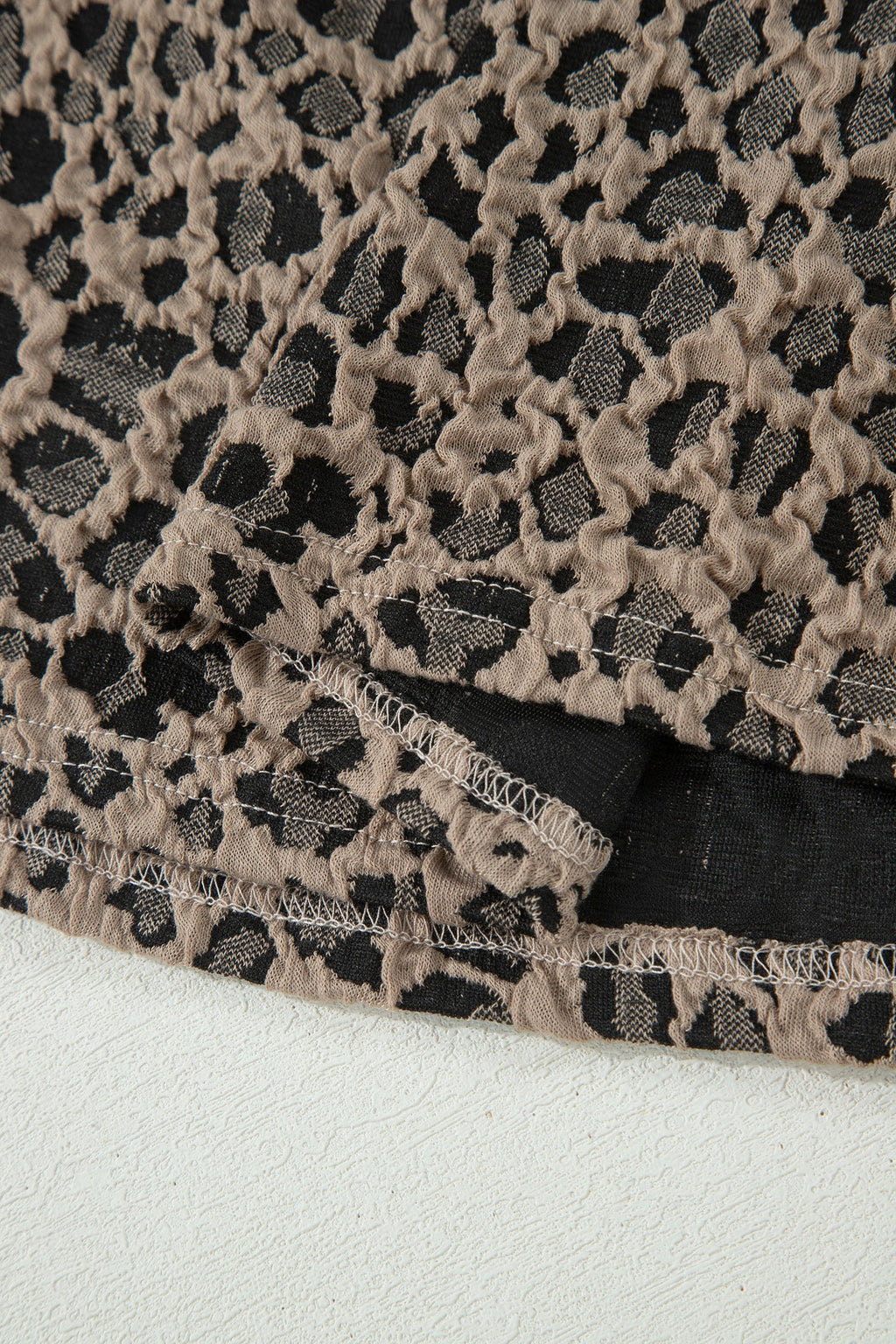 Leopard Textured Sleeveless Mini Dress