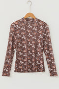 Polka Dot Bow Football Mesh Long Sleeve Top